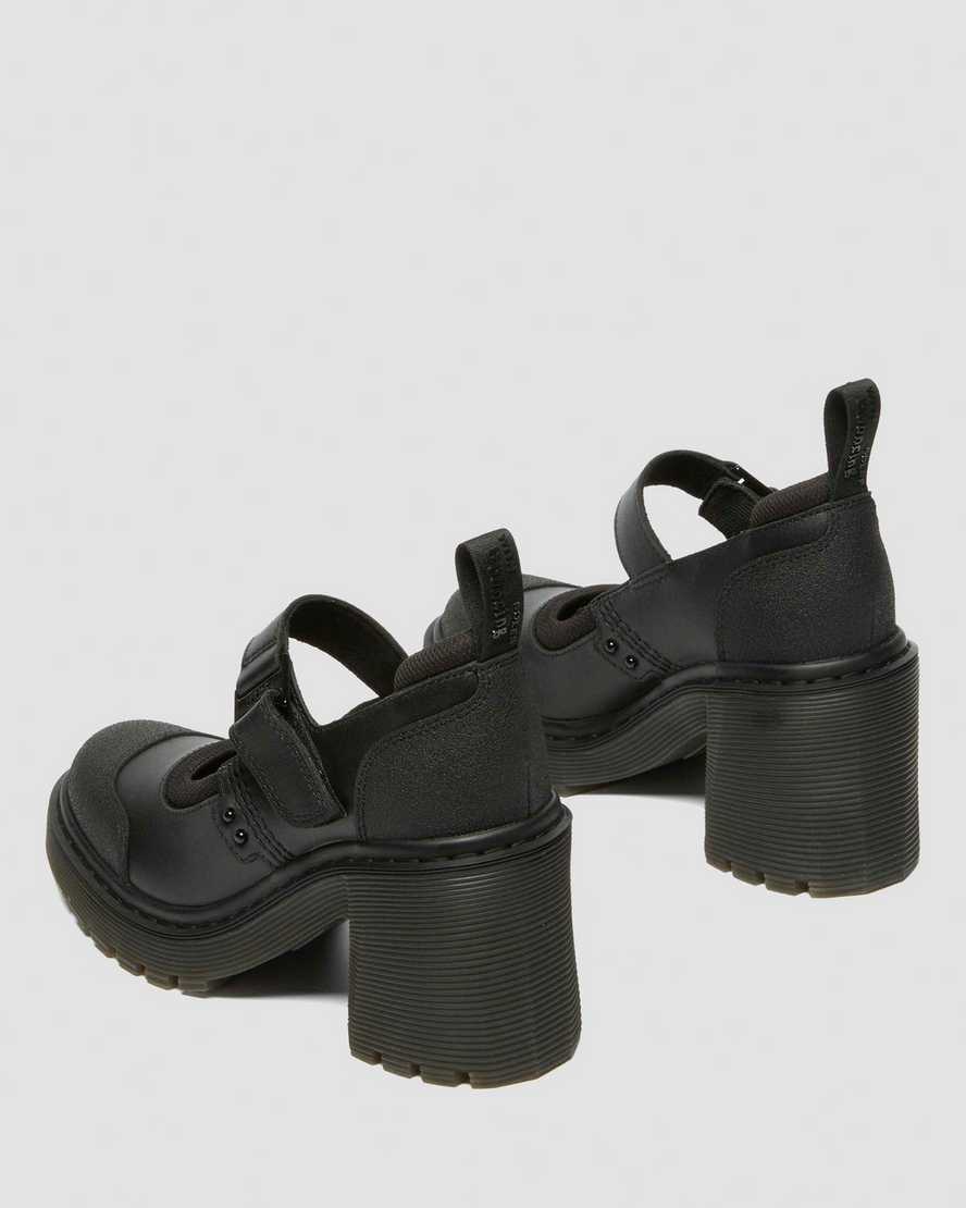 Shop Dr. Martens' Eviee Tech Strap Mary Jane Heeled Shoes In Black