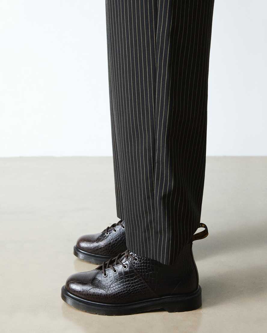 Dr. Martens' Church Crocodile Analine Leather Ankle Boots In Brown