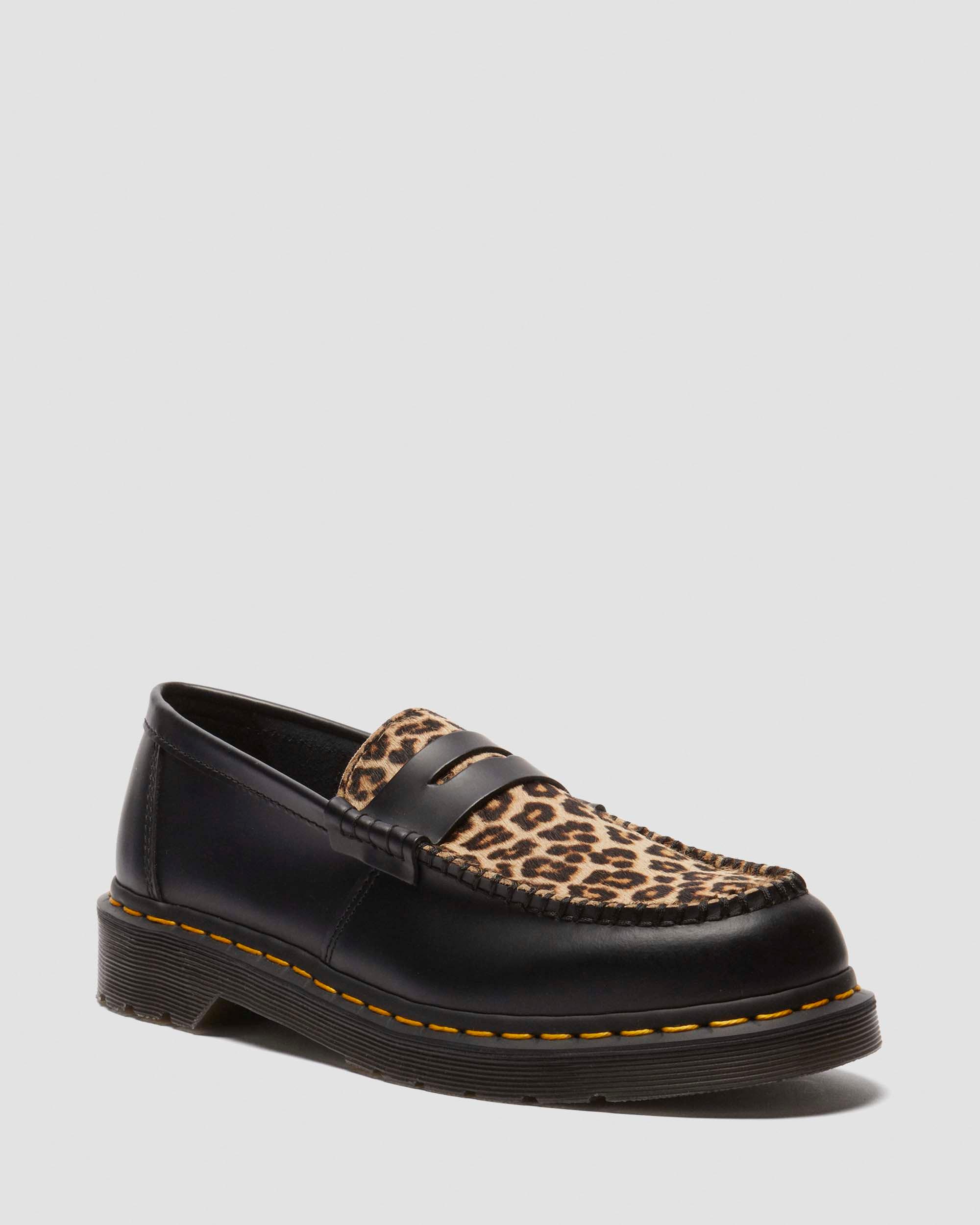 Penton Hair On & Glattleder Schuhe in Schwarz+Hellbraun