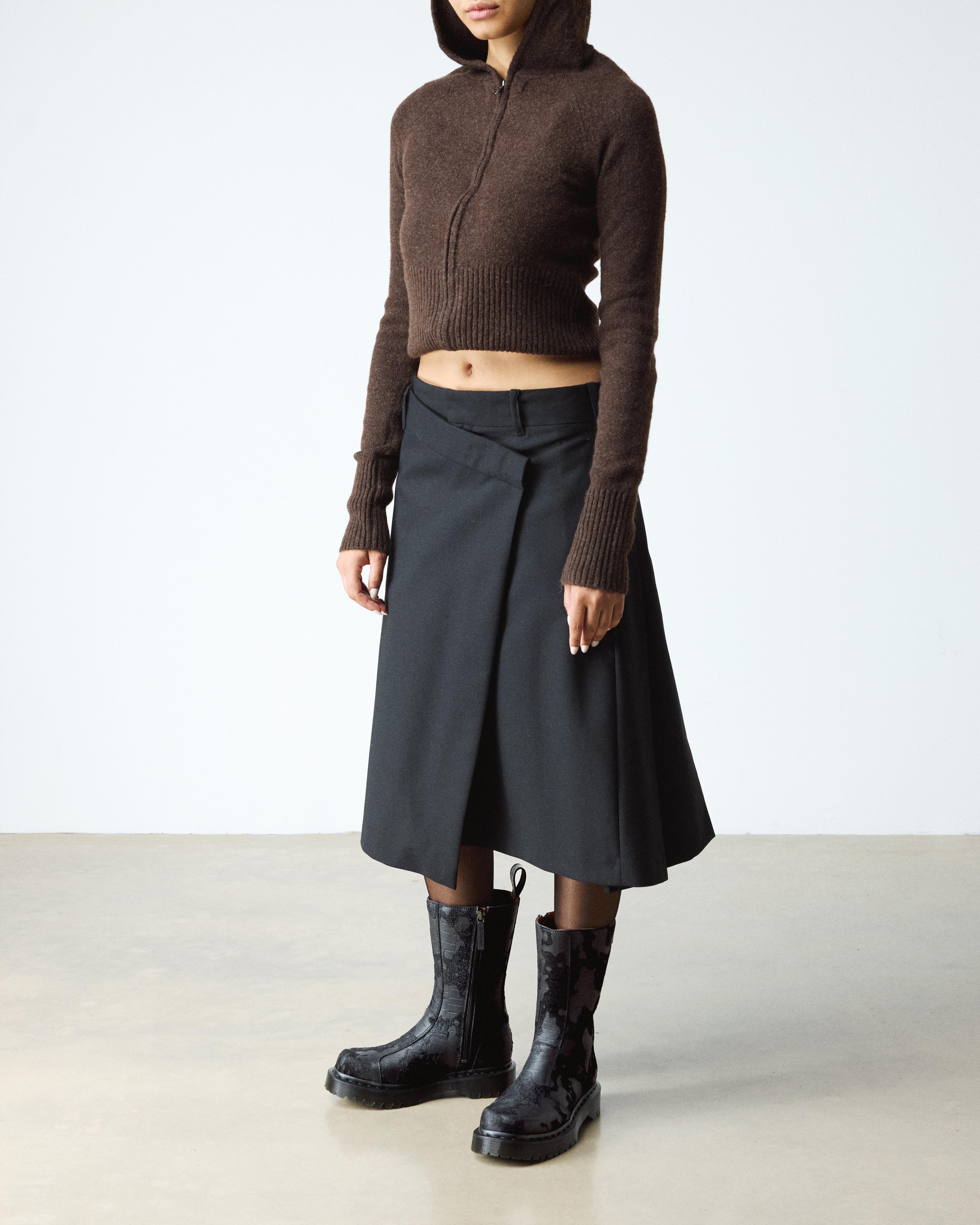 Rejena Hair On Croc Emboss  Leder Stiefel in Schwarz