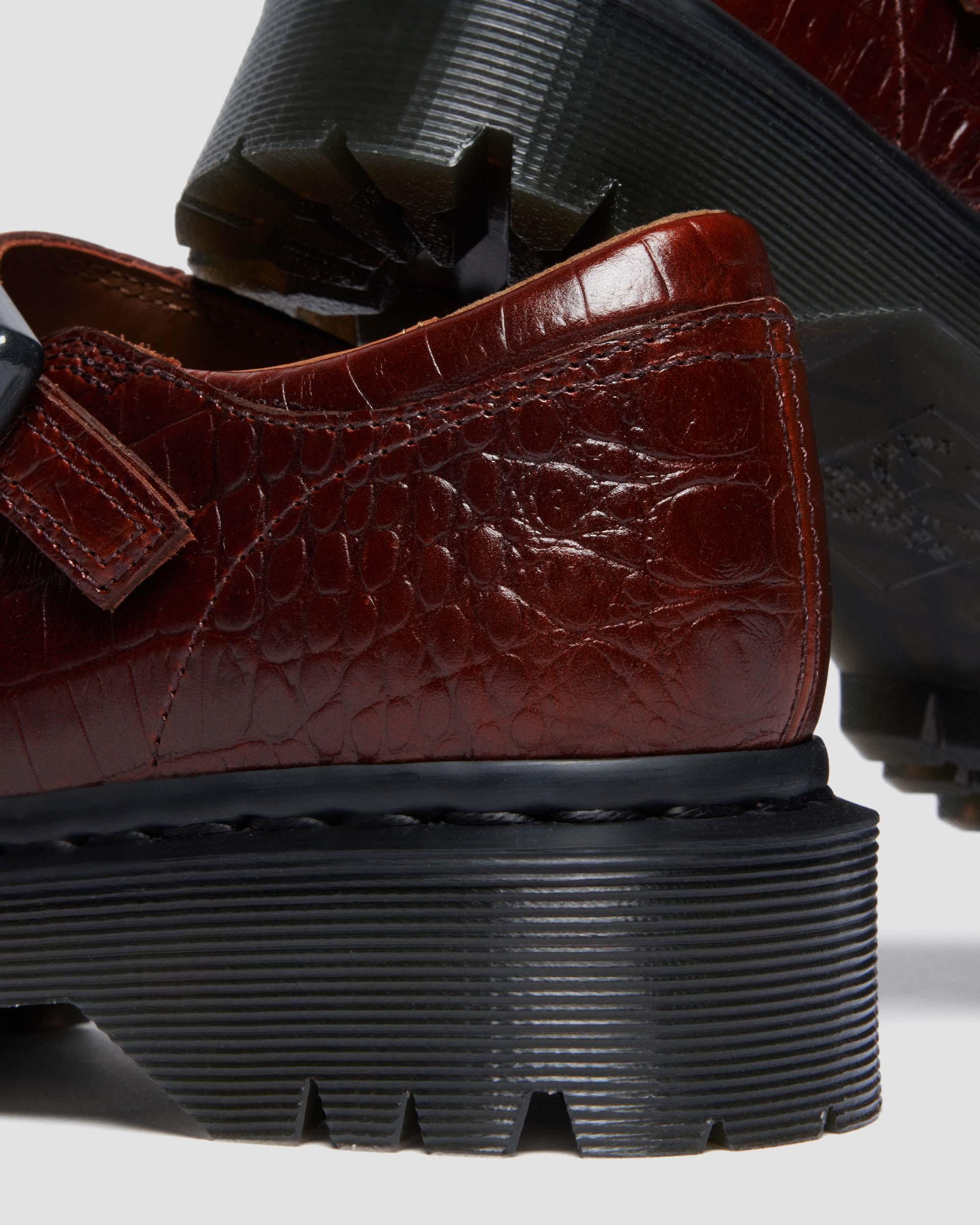 Ruskea Rejena Mary Jane Croc Emboss Leather -kengät