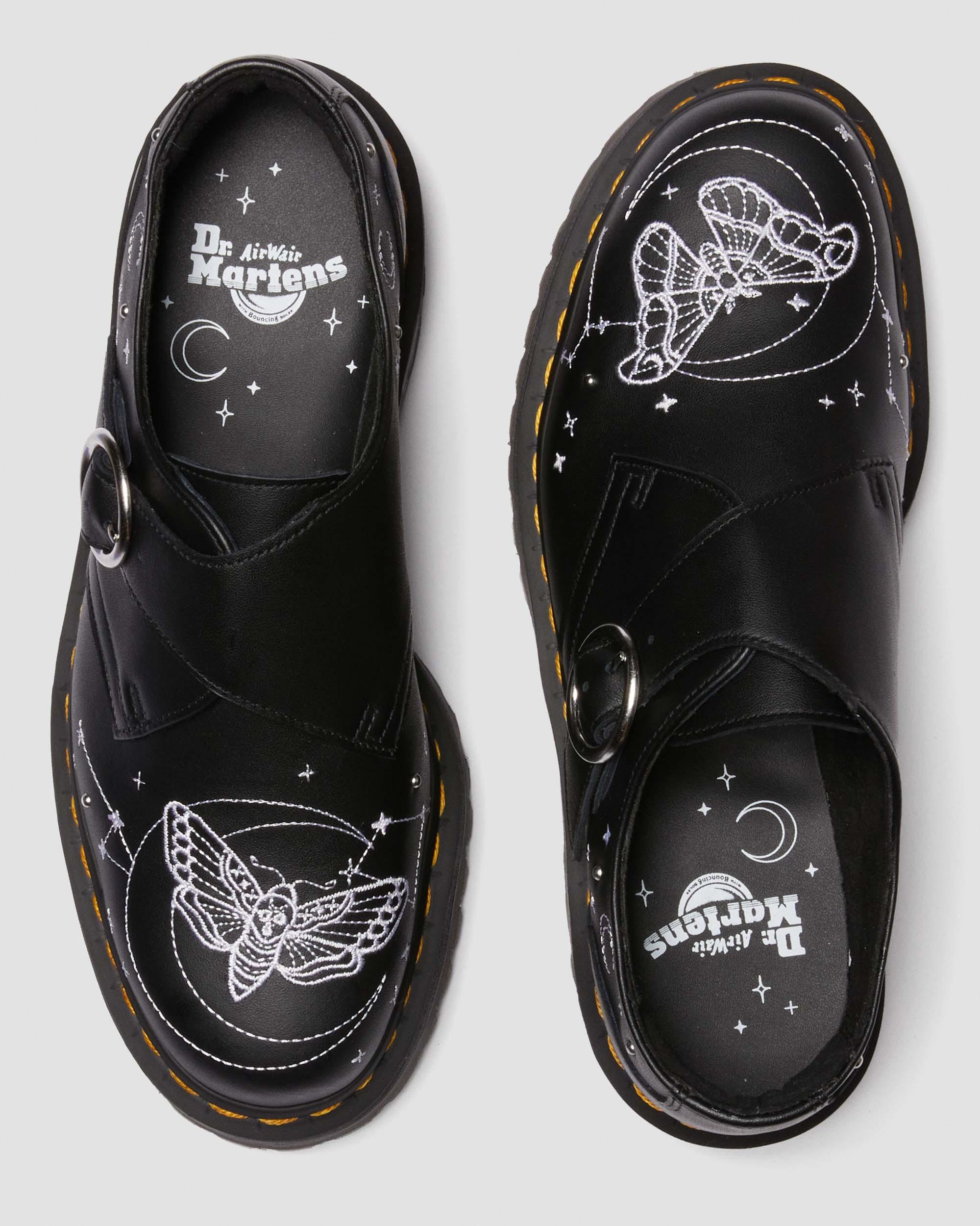 ドクターマーチン◇Monk Celestial クアッドソール◆ブラック Monk Celestial Moth Leather Platform Shoes in Black | Dr
