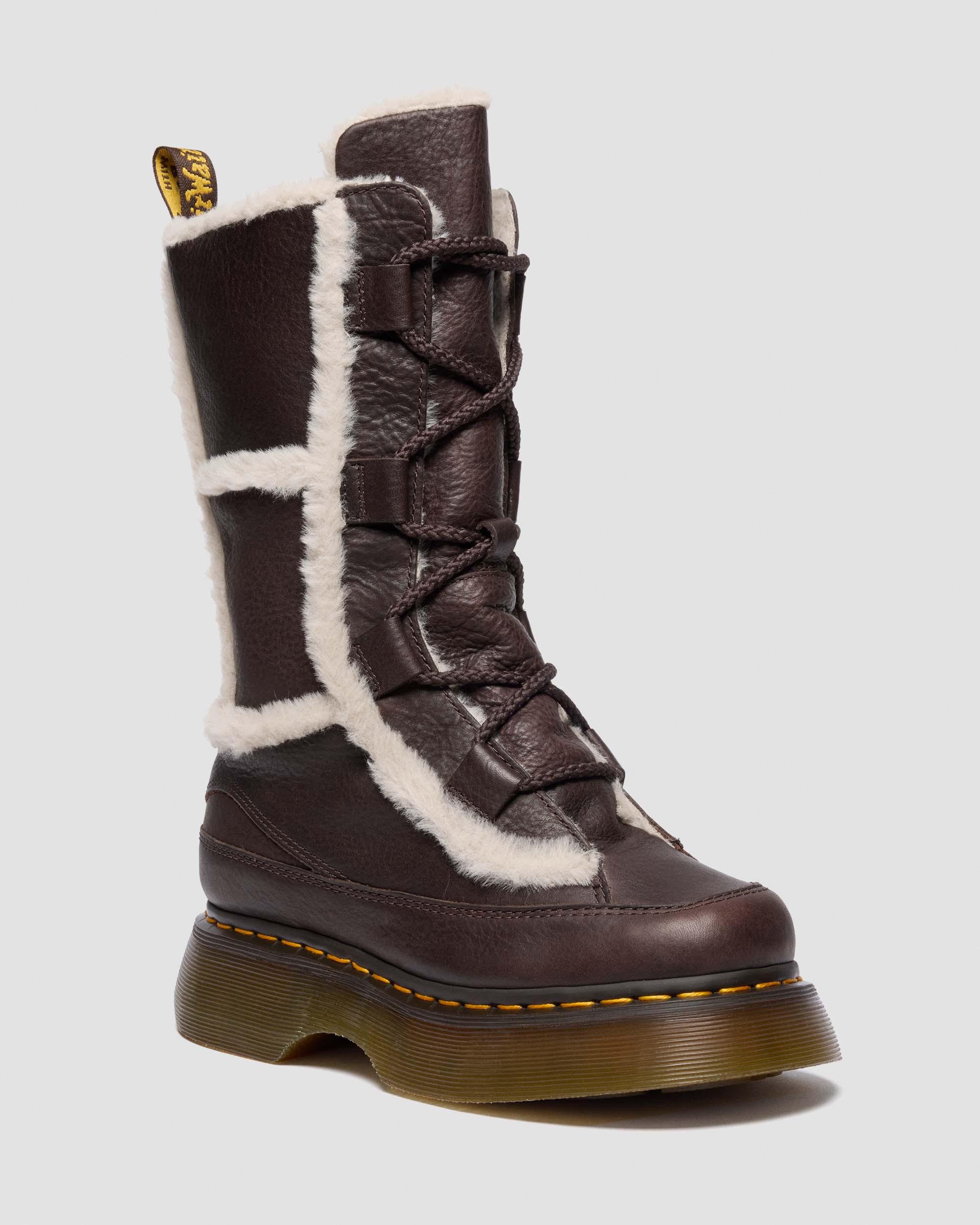 Buzz Grizzly Leder Schnürstiefel mit Kunstfellfutter