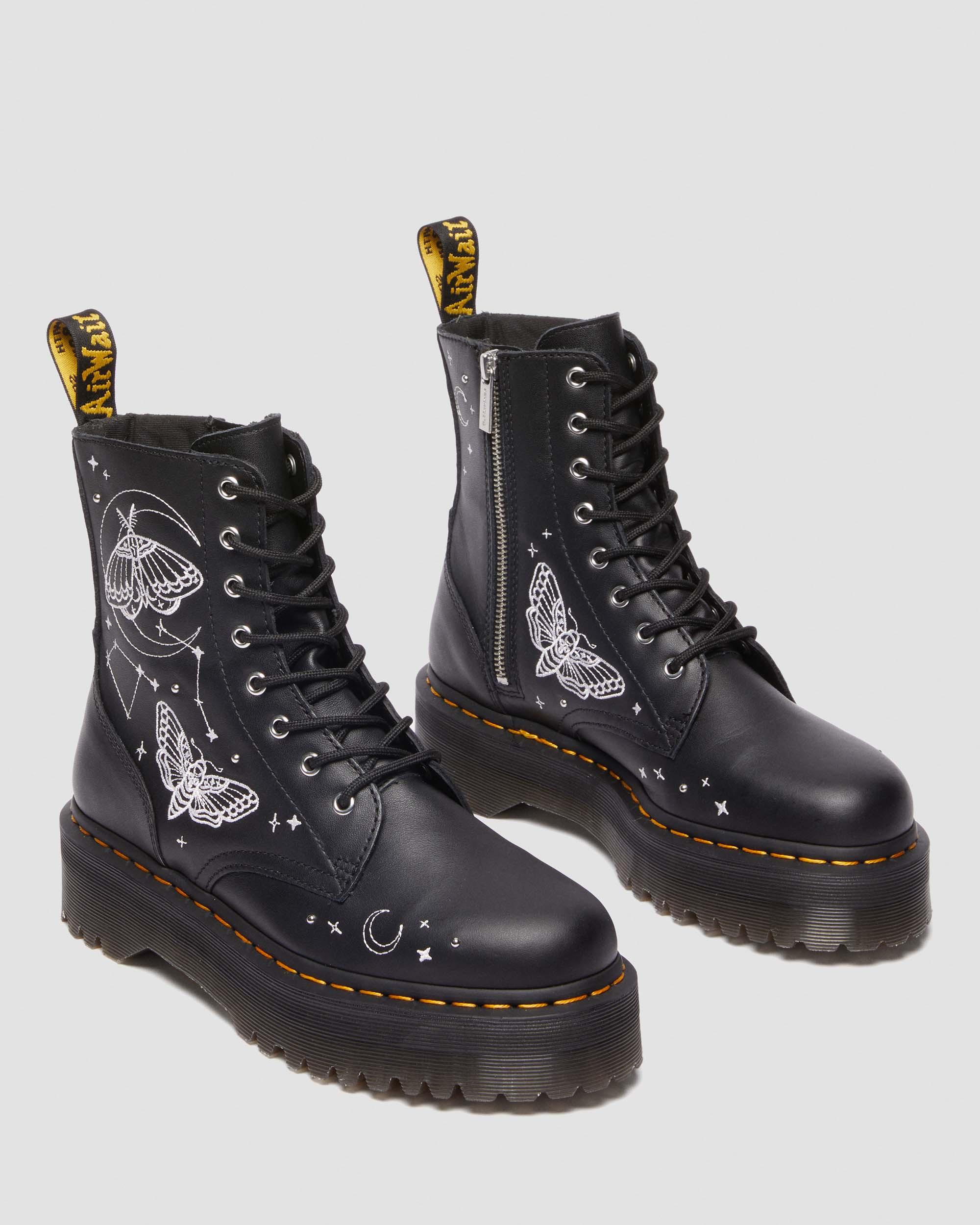 関税込★DR.MARTENS★1460 CELESTIAL MOTH EMBROIDERED★8ホール Dr. Martens 1460 Celestial Moth Boots | Embroidered Lace-Up