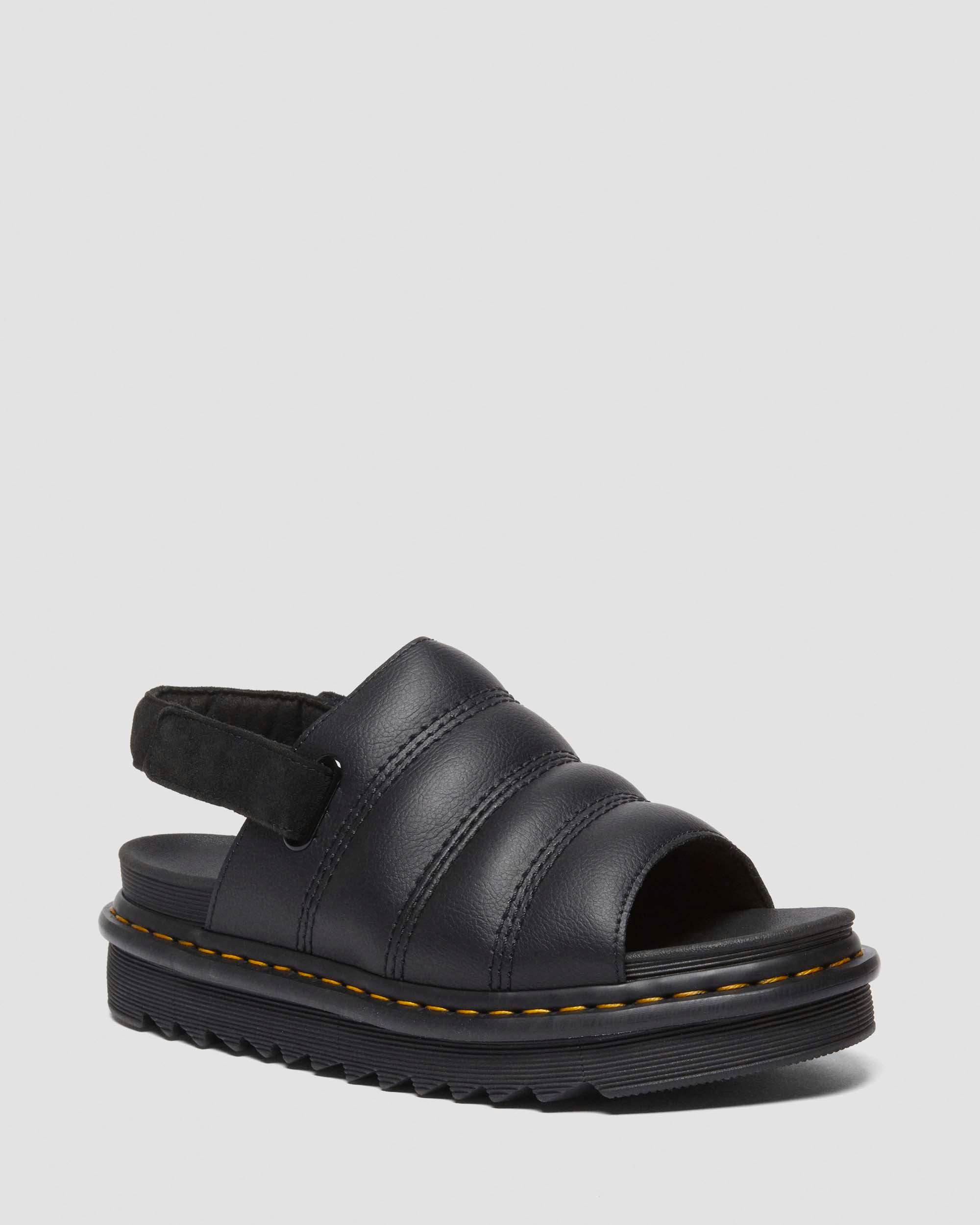 Kole Athena leather strap sandals in BLACK | Dr. Martens™