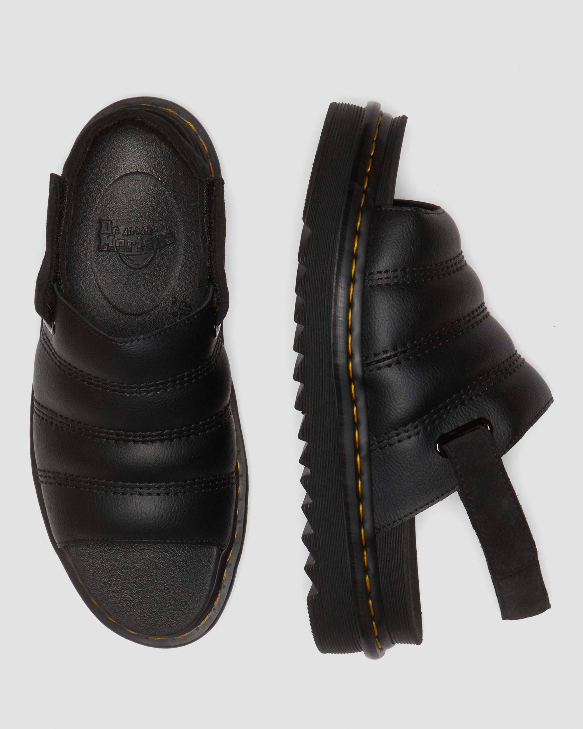 Kole Athena leather strap sandals in BLACK
