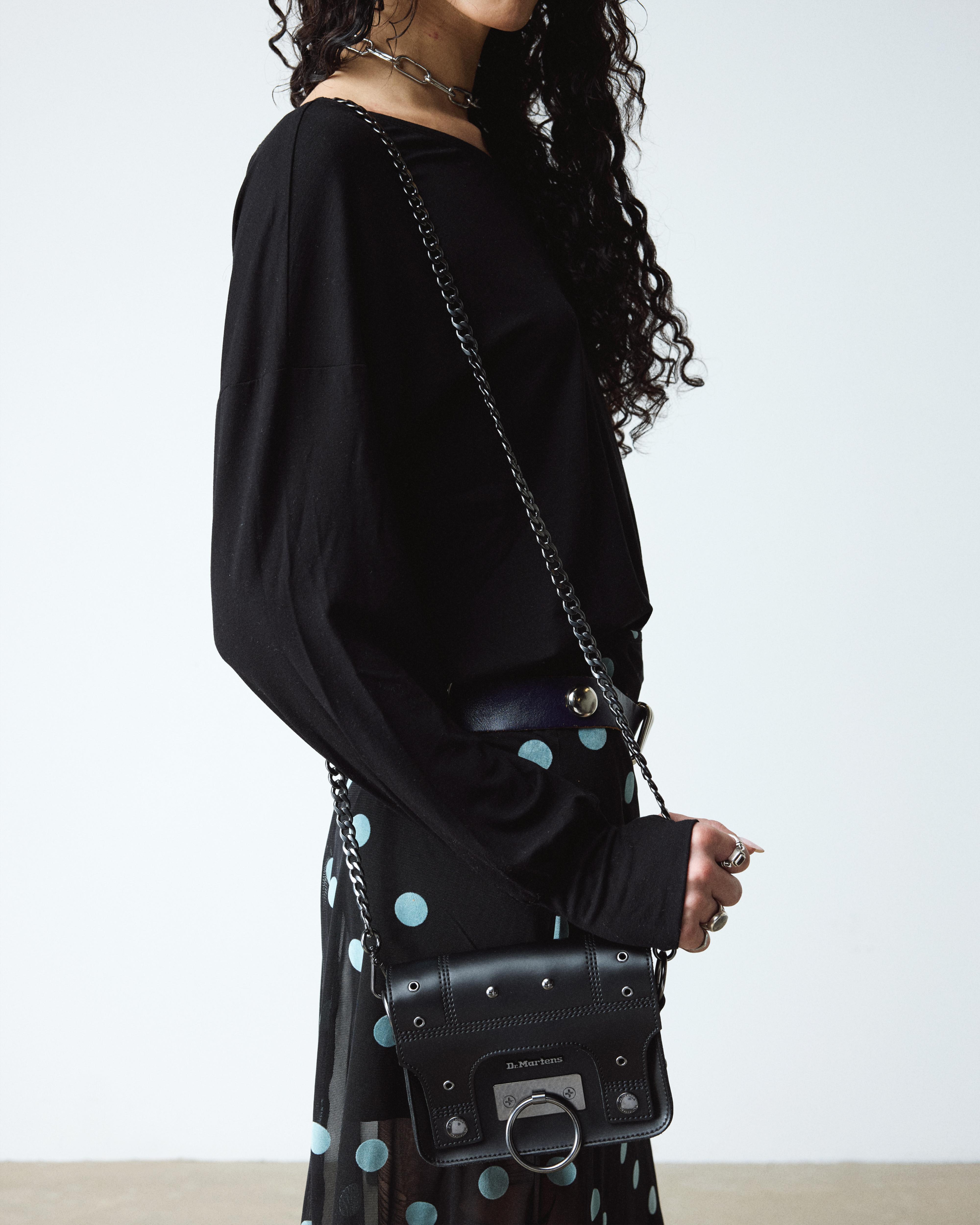 7 Inch Kiev Leather Hardware Satchel in BLACK | Dr. Martens™