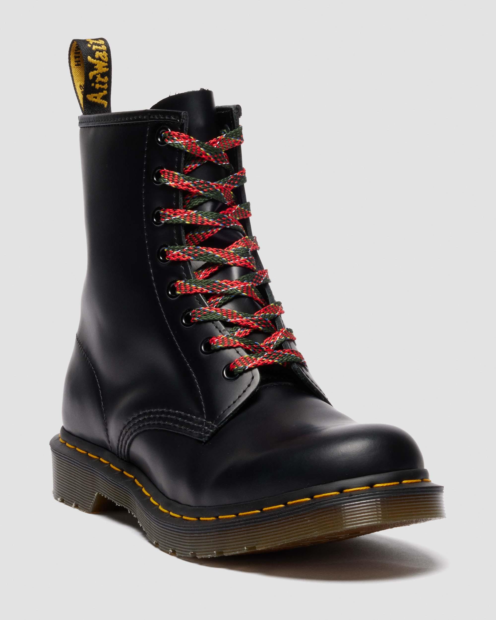 140CM TARTAN SHOE LACES (8-10 EYE) in BLACK MULTI