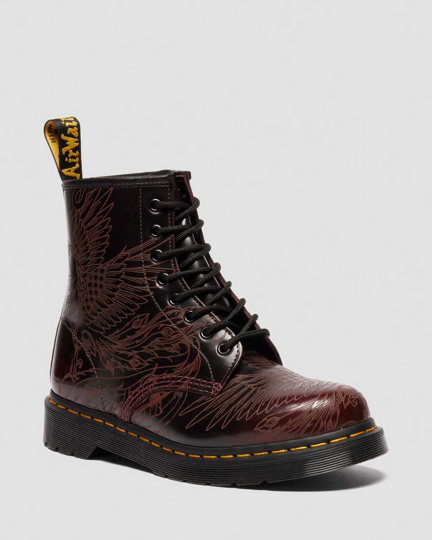 Dr. Martens 1460 Phoenix Arcadia Rub Off Leather Boots in Red, Size: 12 Dr. Martens 1460 Phoenix Arcadia Rub Off Leather Boots in Red, Size: 12