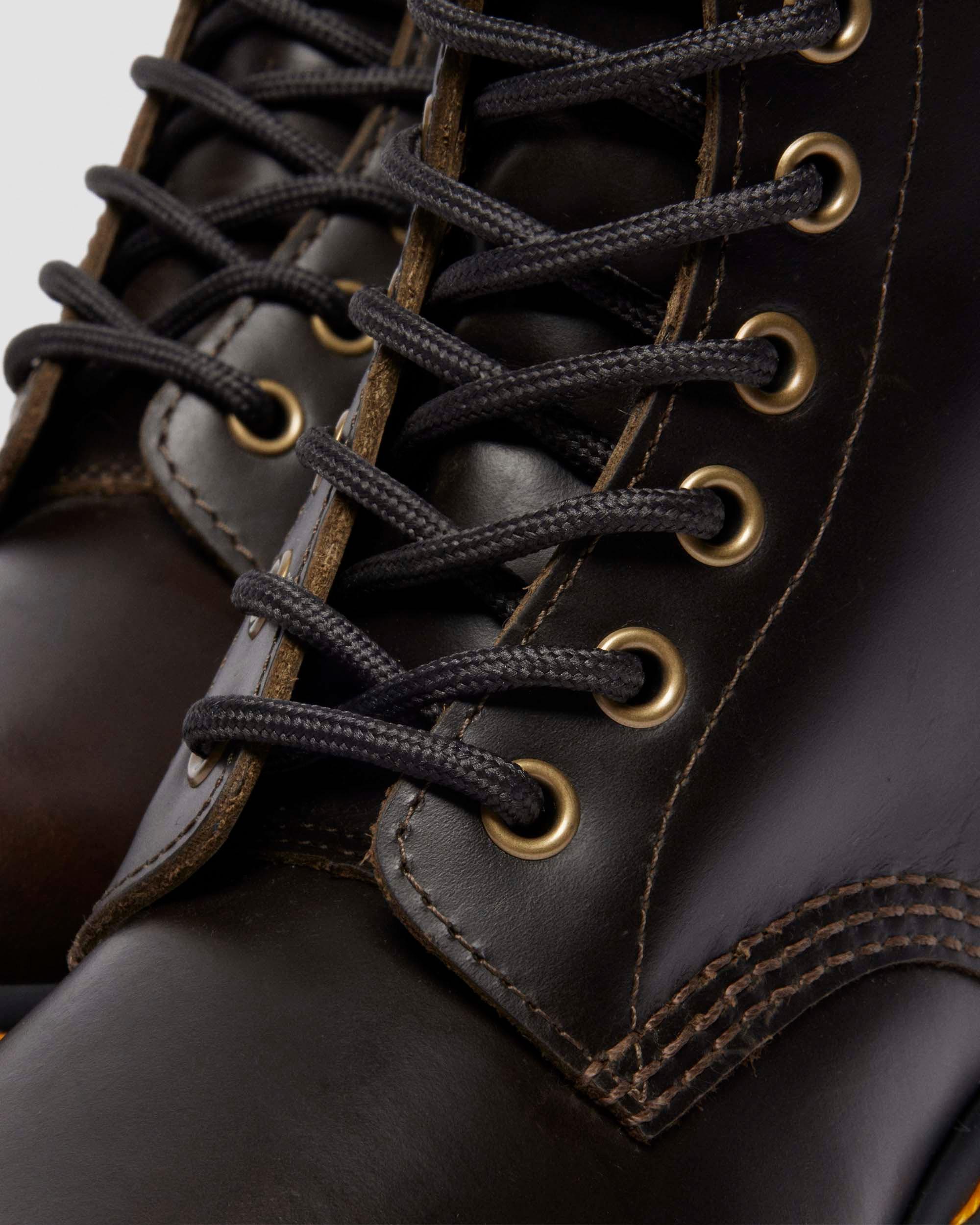 BOOTS 1460 SERENA EN CUIR ET FOURRURE SYNTHÉTIQUE in Marron Foncé