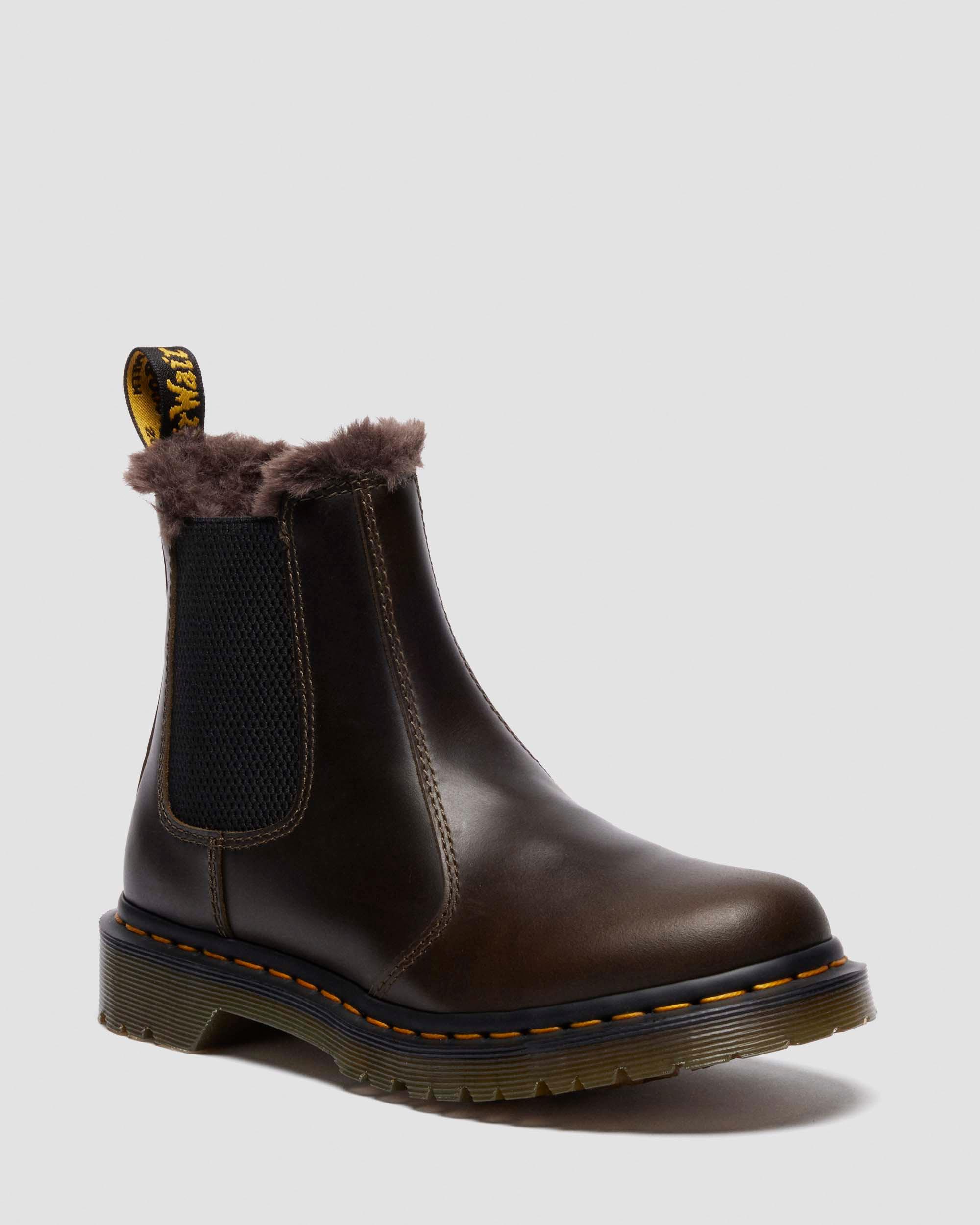 2976 LEONORE FAUX FUR LINED LEATHER CHELSEA BOOTS