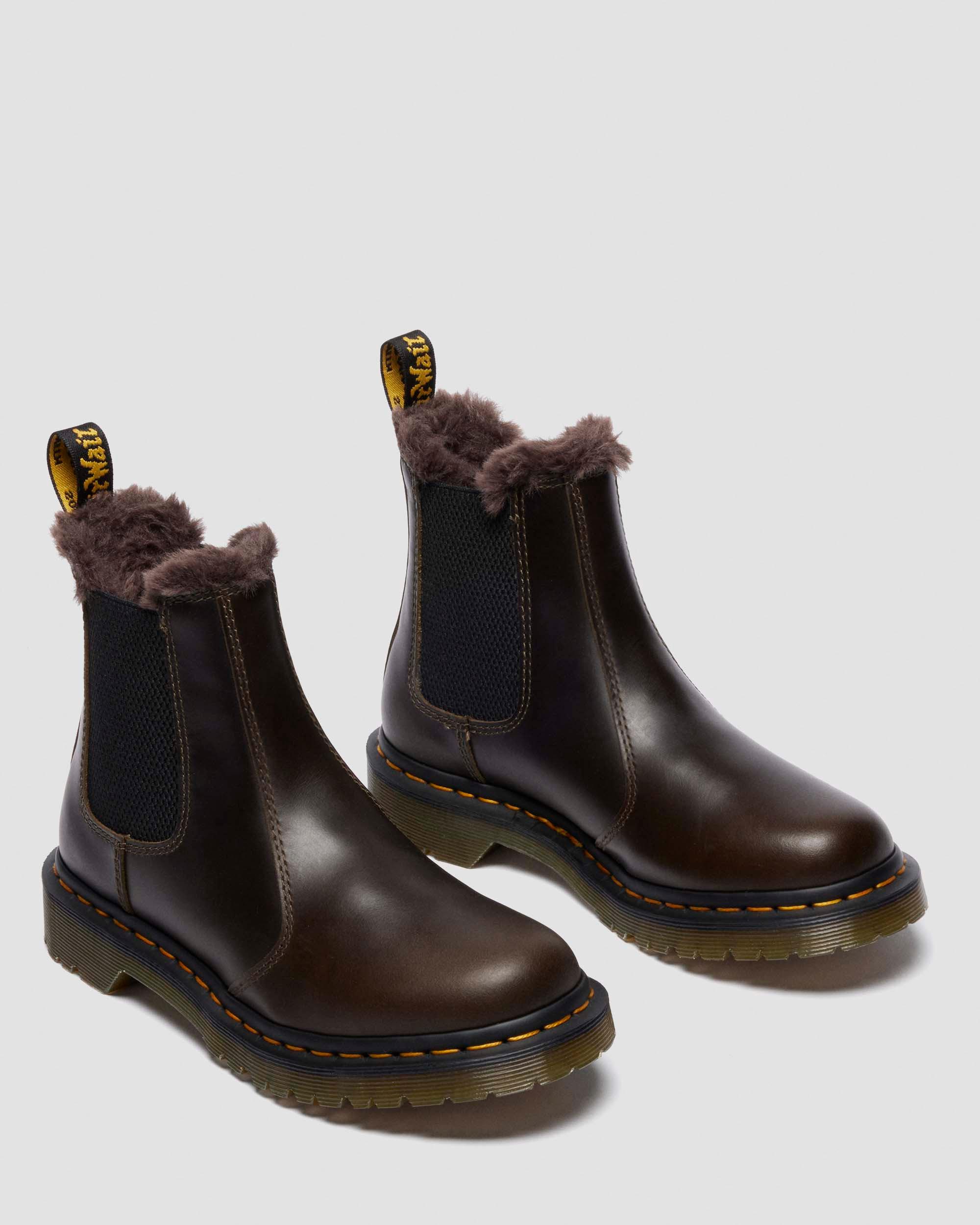 BOTAS CHELSEA 2976 LEONORE DE PIEL CON FORRO SINTÉTICO in Marrón Oscuro