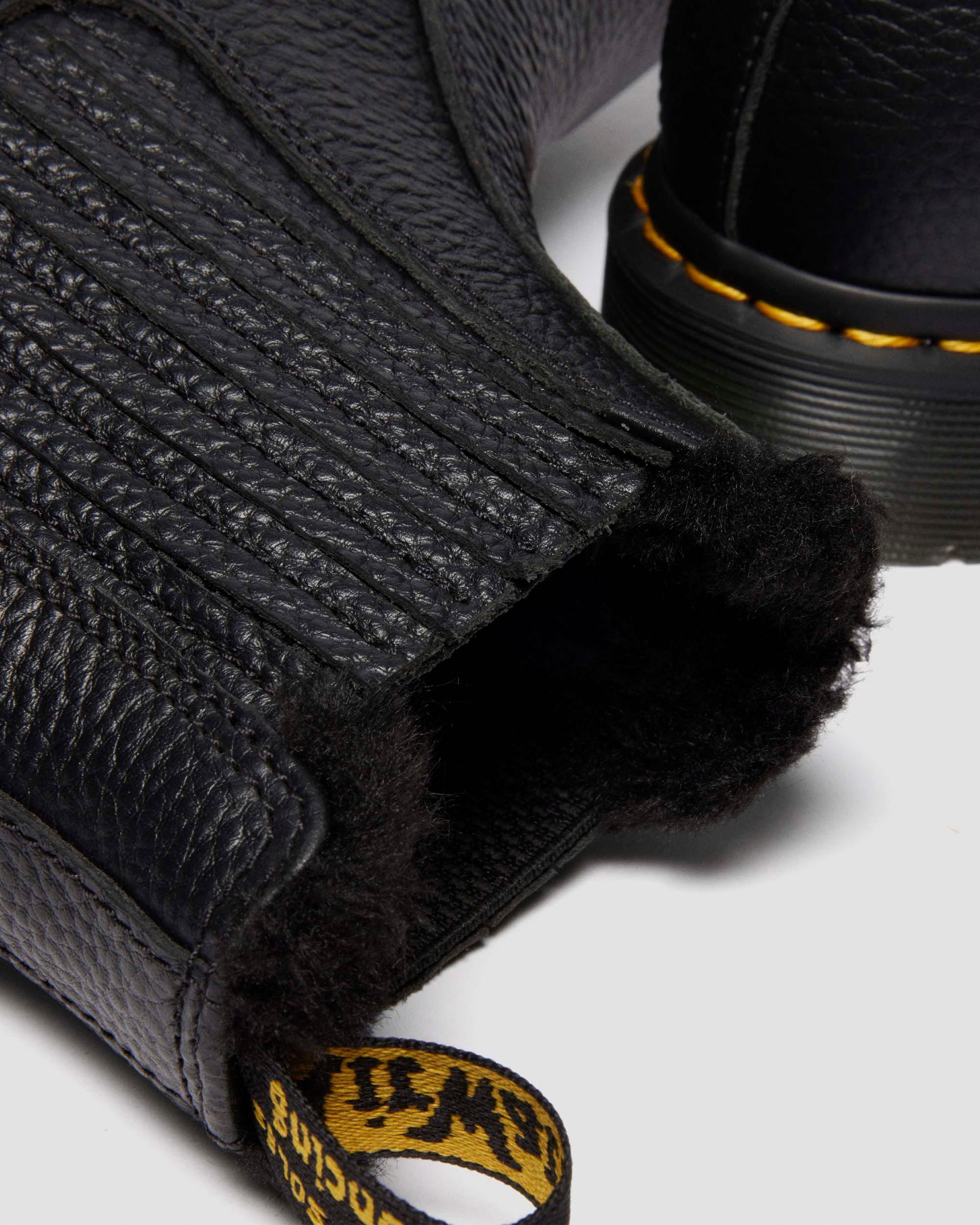 STIVALETTI CHELSEA LEONORE II 2976 IN PELLE CON RIVESTIMENTO IN PELLICCIA SINTETICA in Nero