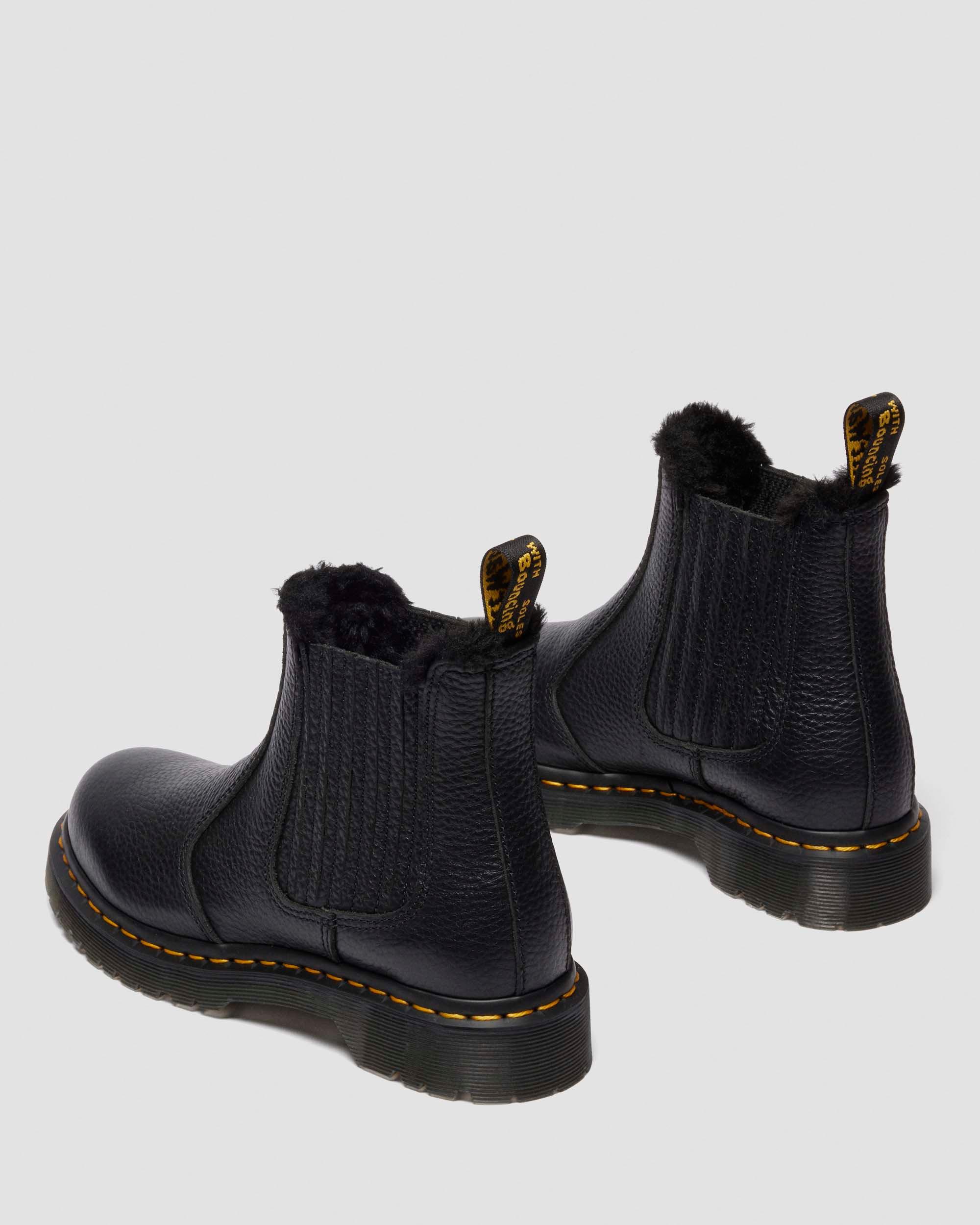 STIVALETTI CHELSEA LEONORE II 2976 IN PELLE CON RIVESTIMENTO IN PELLICCIA SINTETICA in Nero