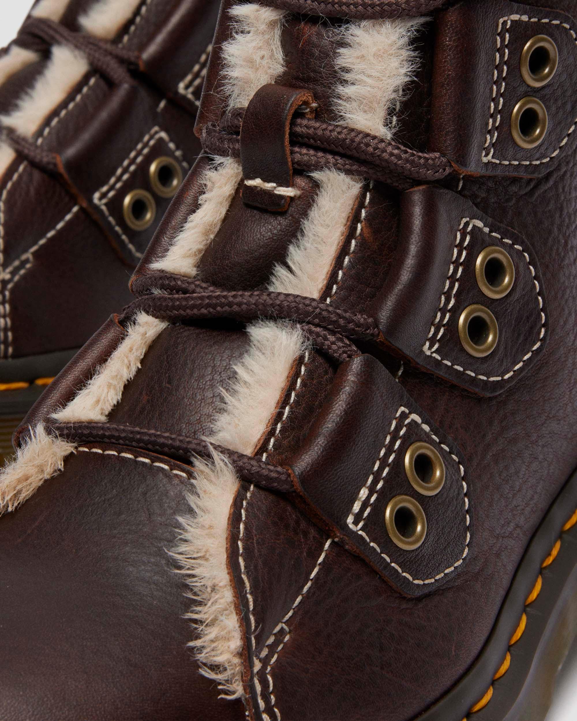 Dr. Martens 1460 Faux Fur Lined Lace-to-toe Leather Boots In Brown