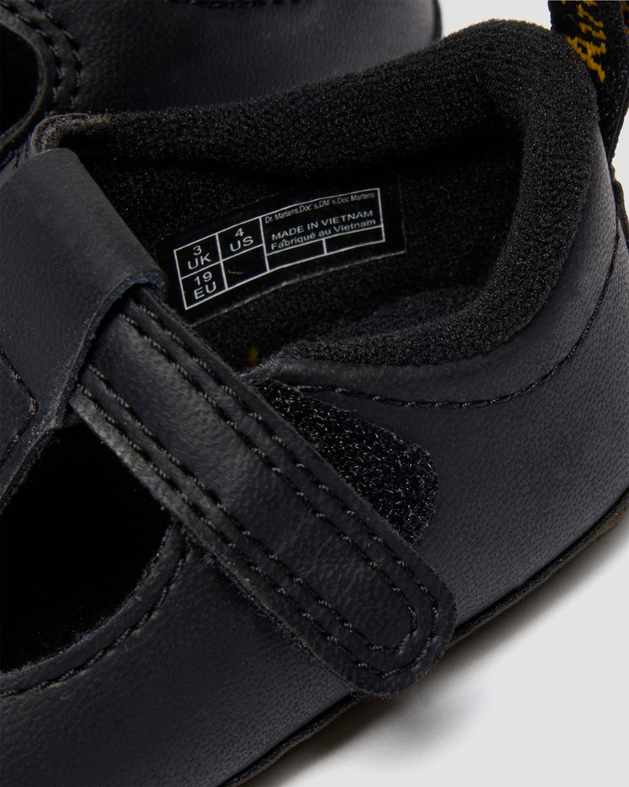 NEWBORN POLLEY PU-COATED LEATHER MARY JANE SHOES in Black