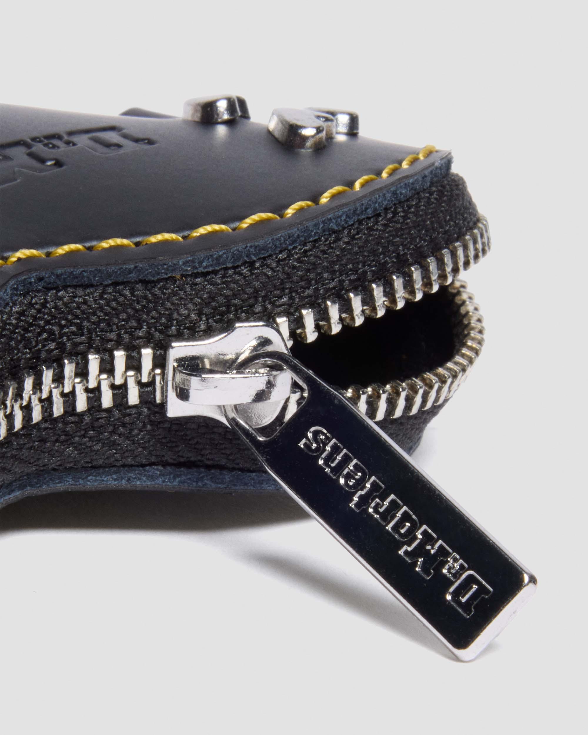 Leather Heart Shaped Key Ring Purse in Black | Dr. Martens