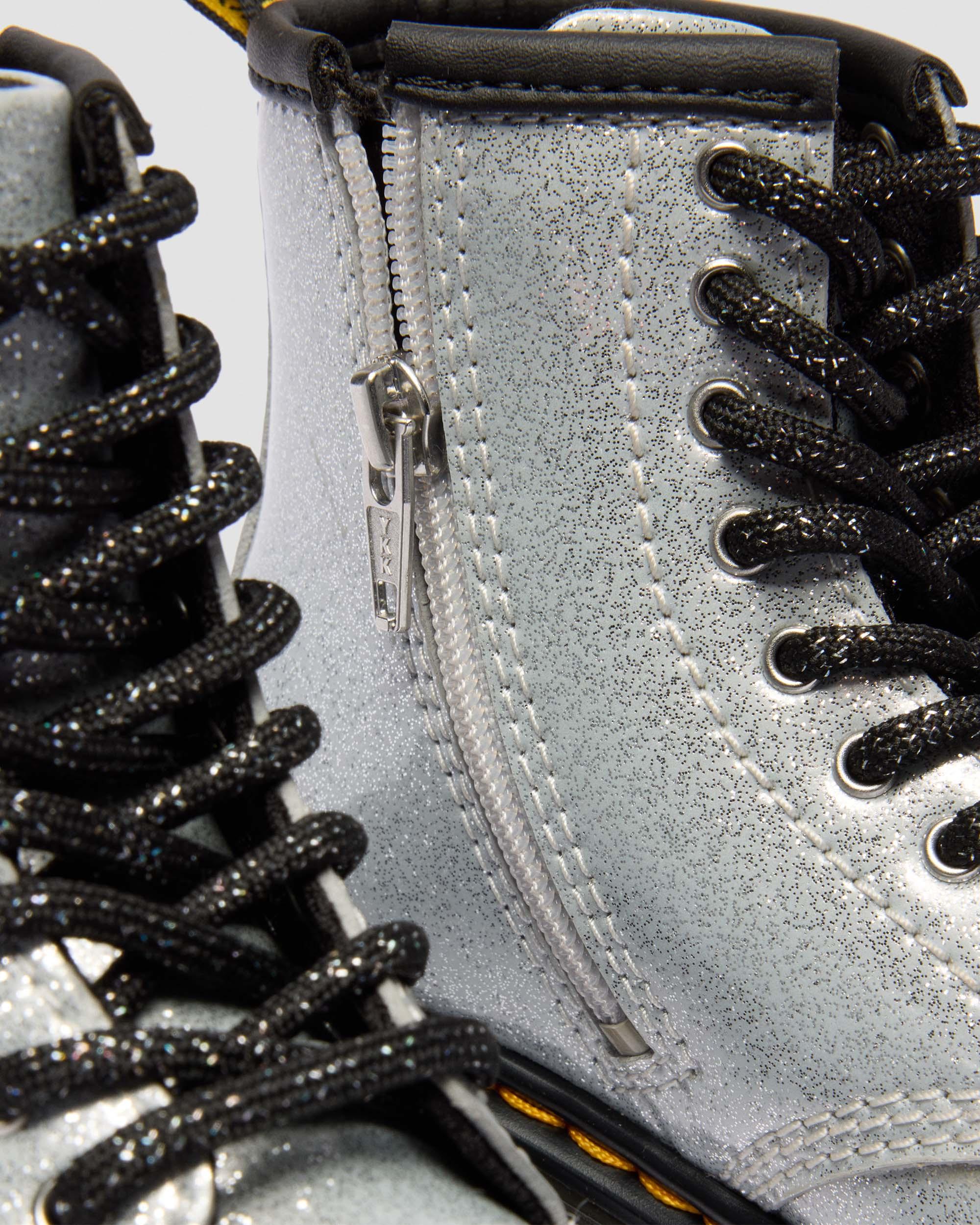 TODDLER 1460 GLITTER PATENT LEATHER  BOOTS in Silver