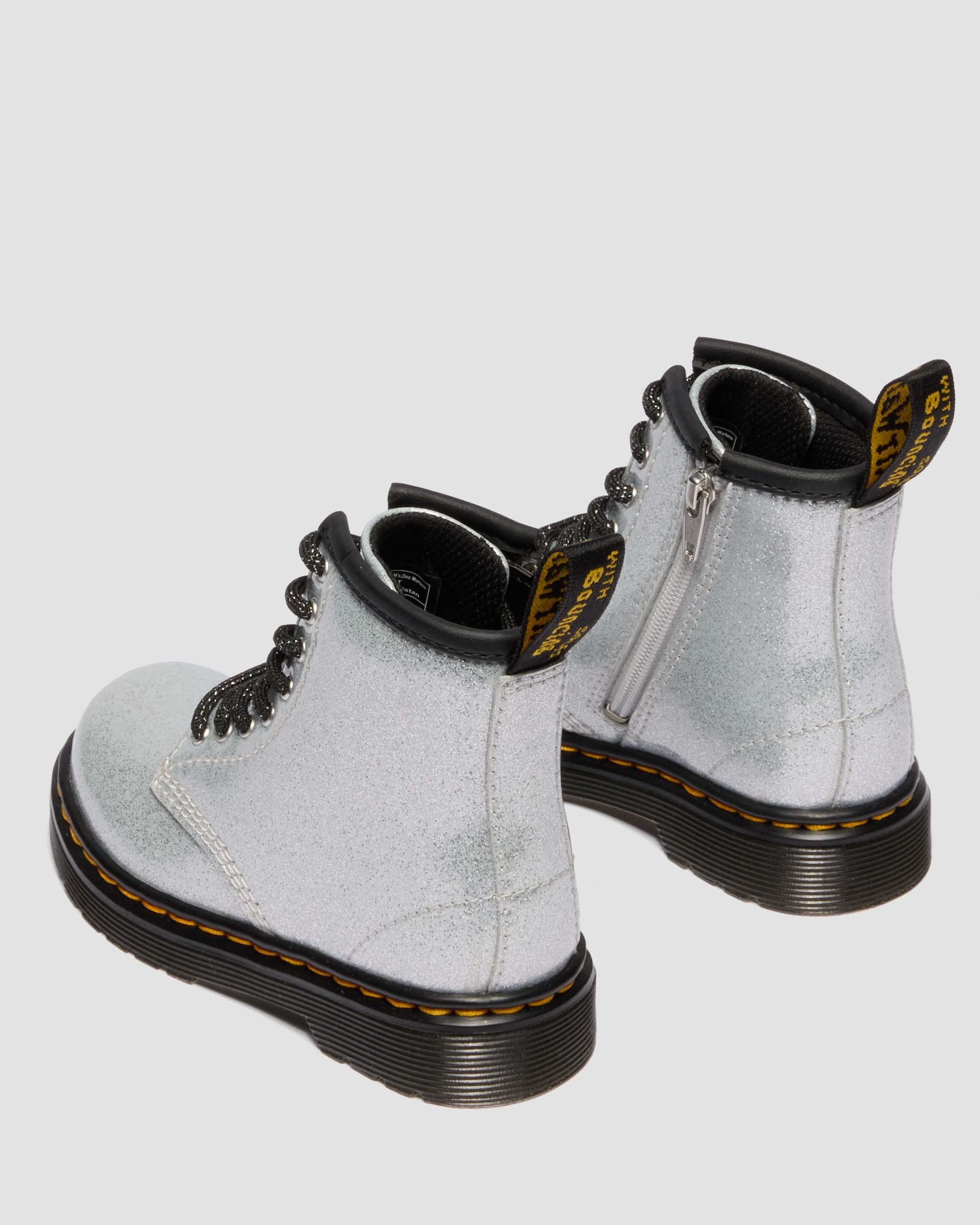 TODDLER 1460 GLITTER PATENT LEATHER  BOOTS in Silver