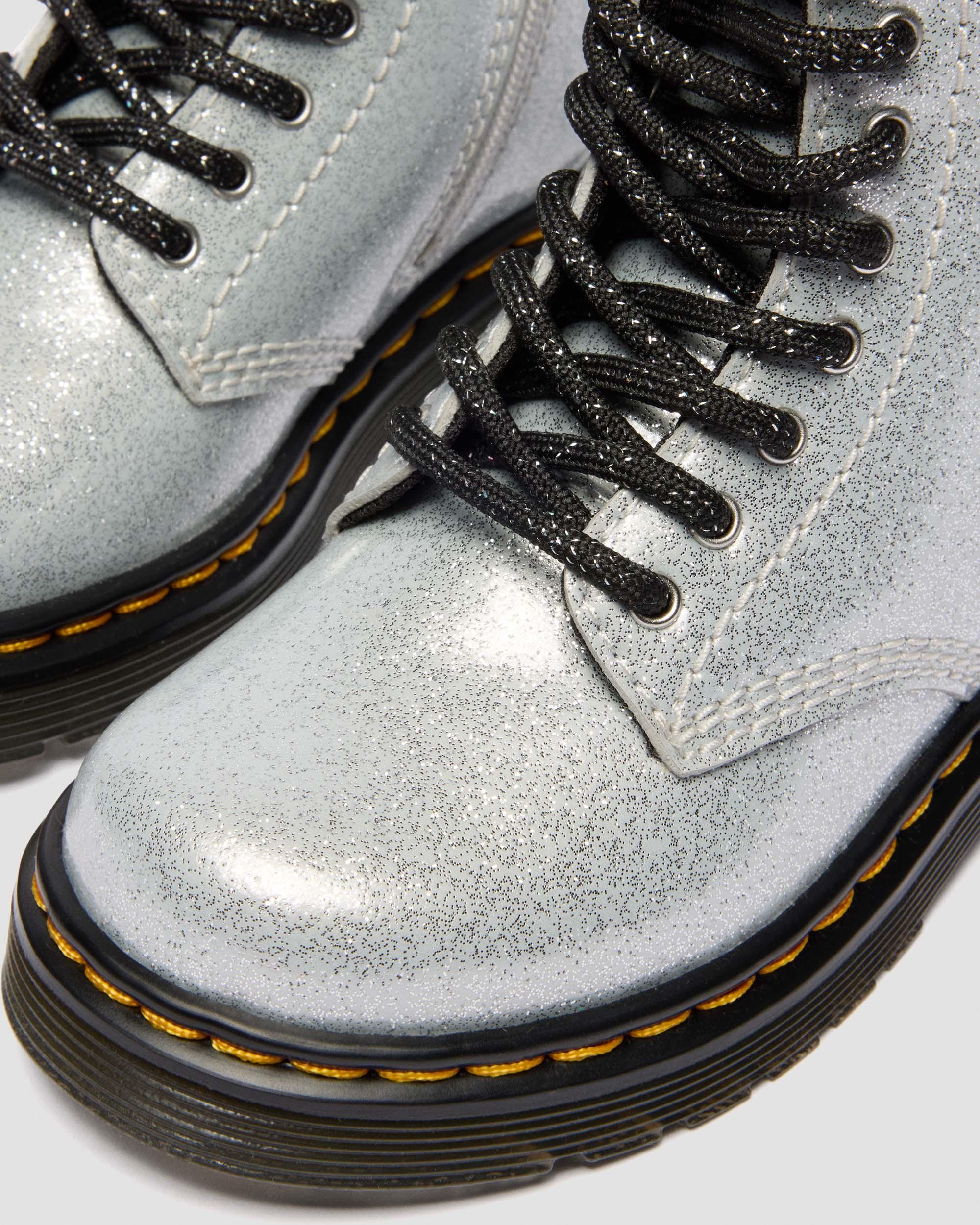 TODDLER 1460 GLITTER PATENT LEATHER  BOOTS in Silver