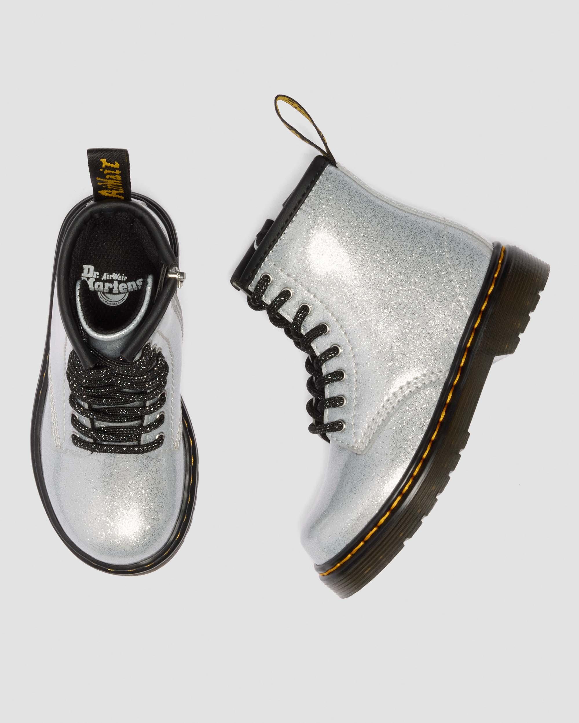 TODDLER 1460 GLITTER PATENT LEATHER  BOOTS in Silver