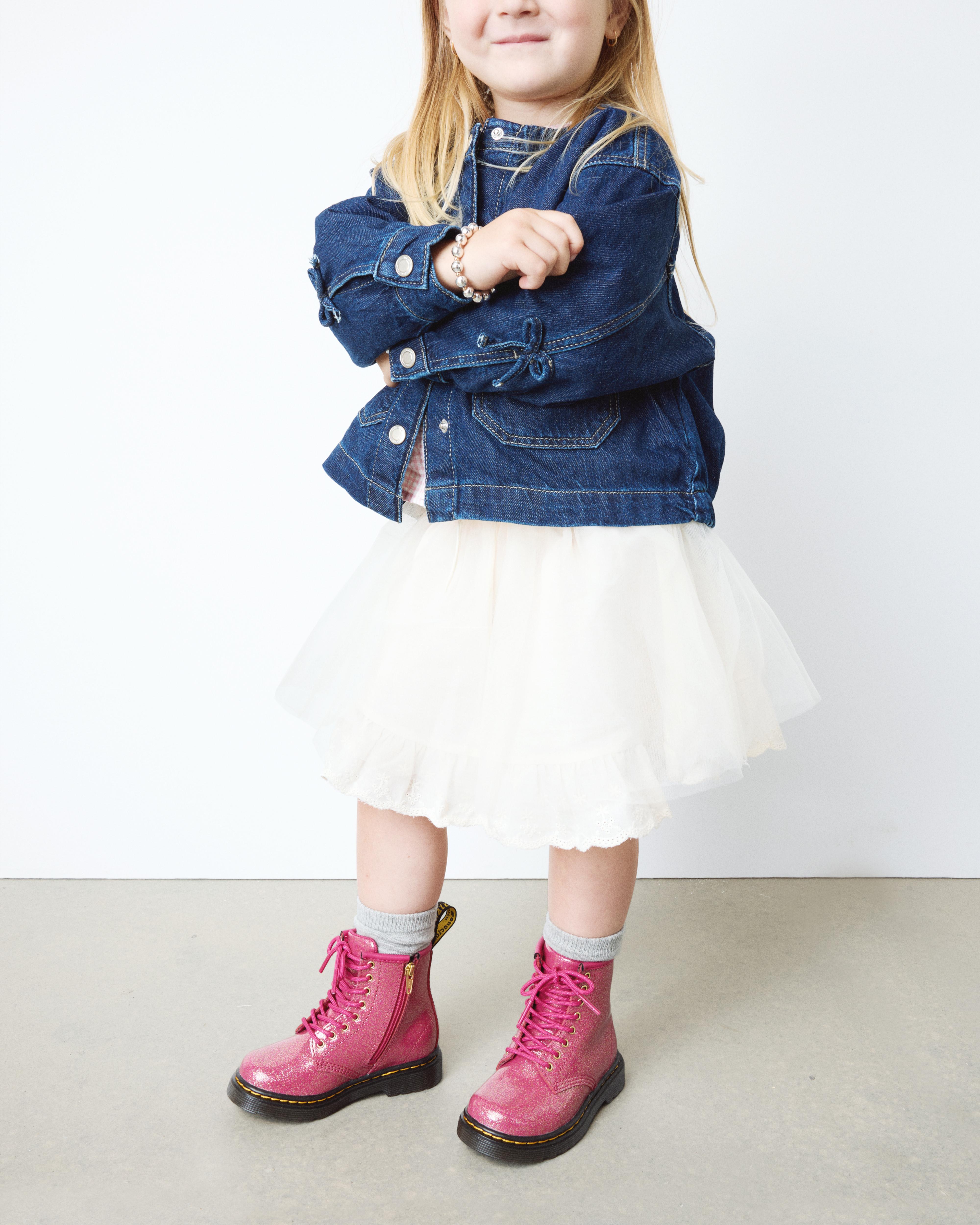 TODDLER 1460 GLITTER PATENT LEATHER BOOTS in Fuchsia | Dr