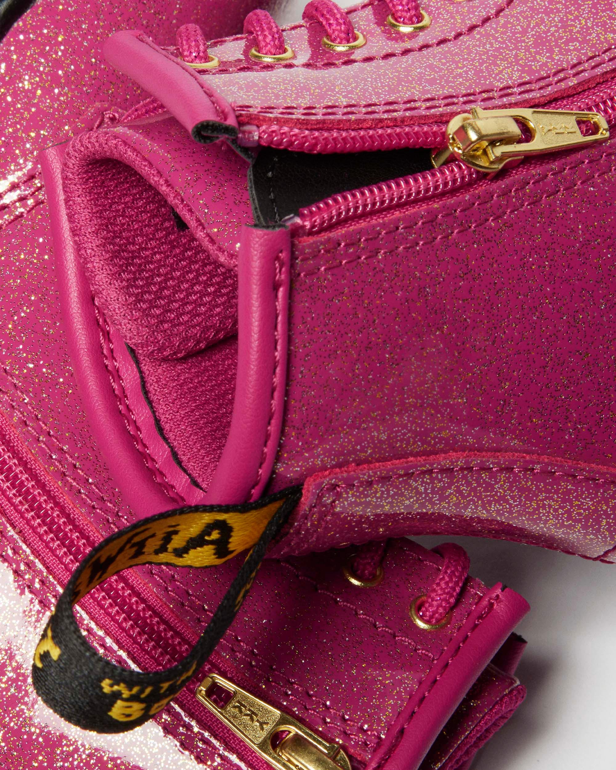 TODDLER 1460 GLITTER PATENT LEATHER  BOOTS in FUCHSIA+SILVER+GOLD