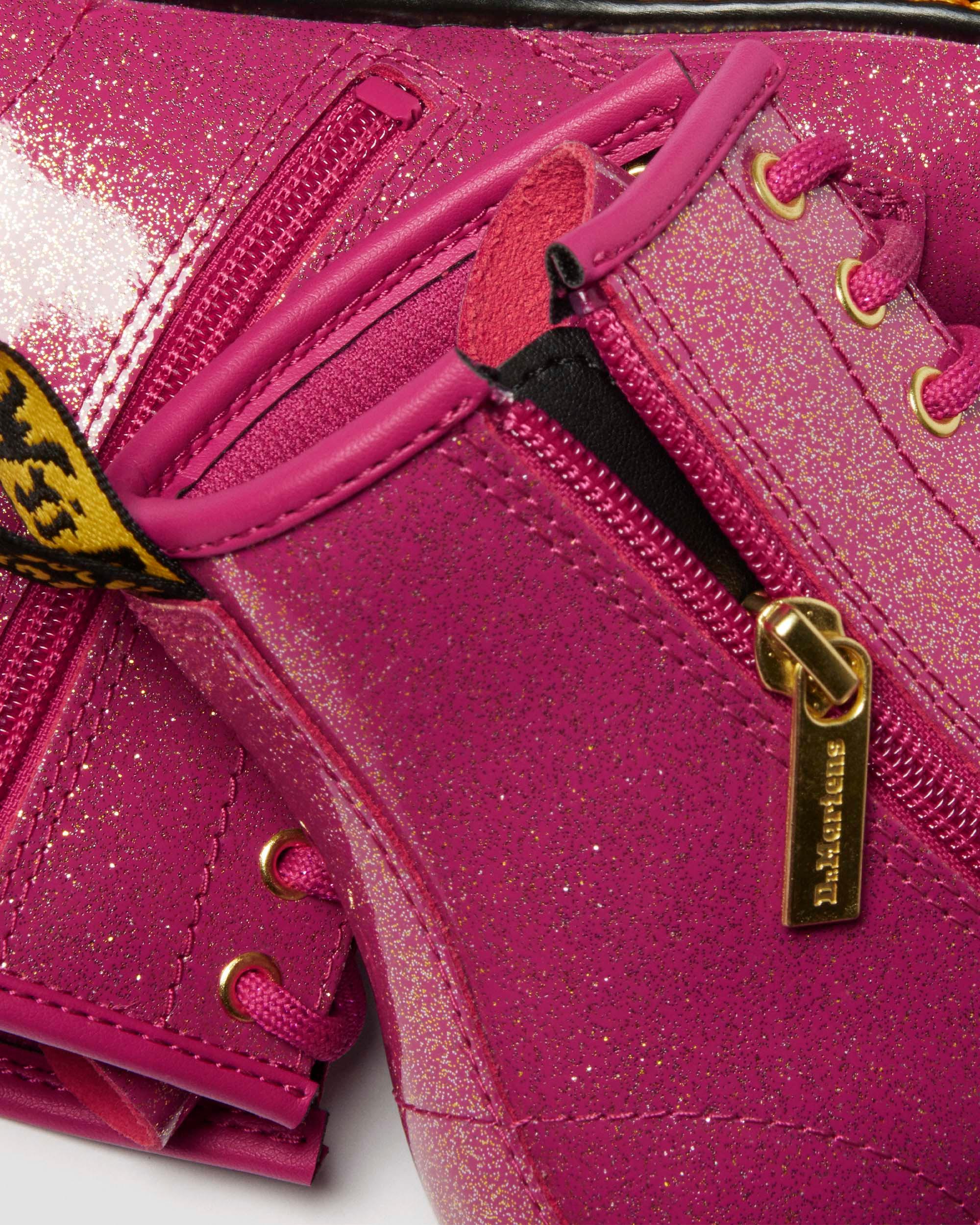 JUNIOR 1460 GLITTER PATENT LEATHER  BOOTS in Pink, Silver & Gold