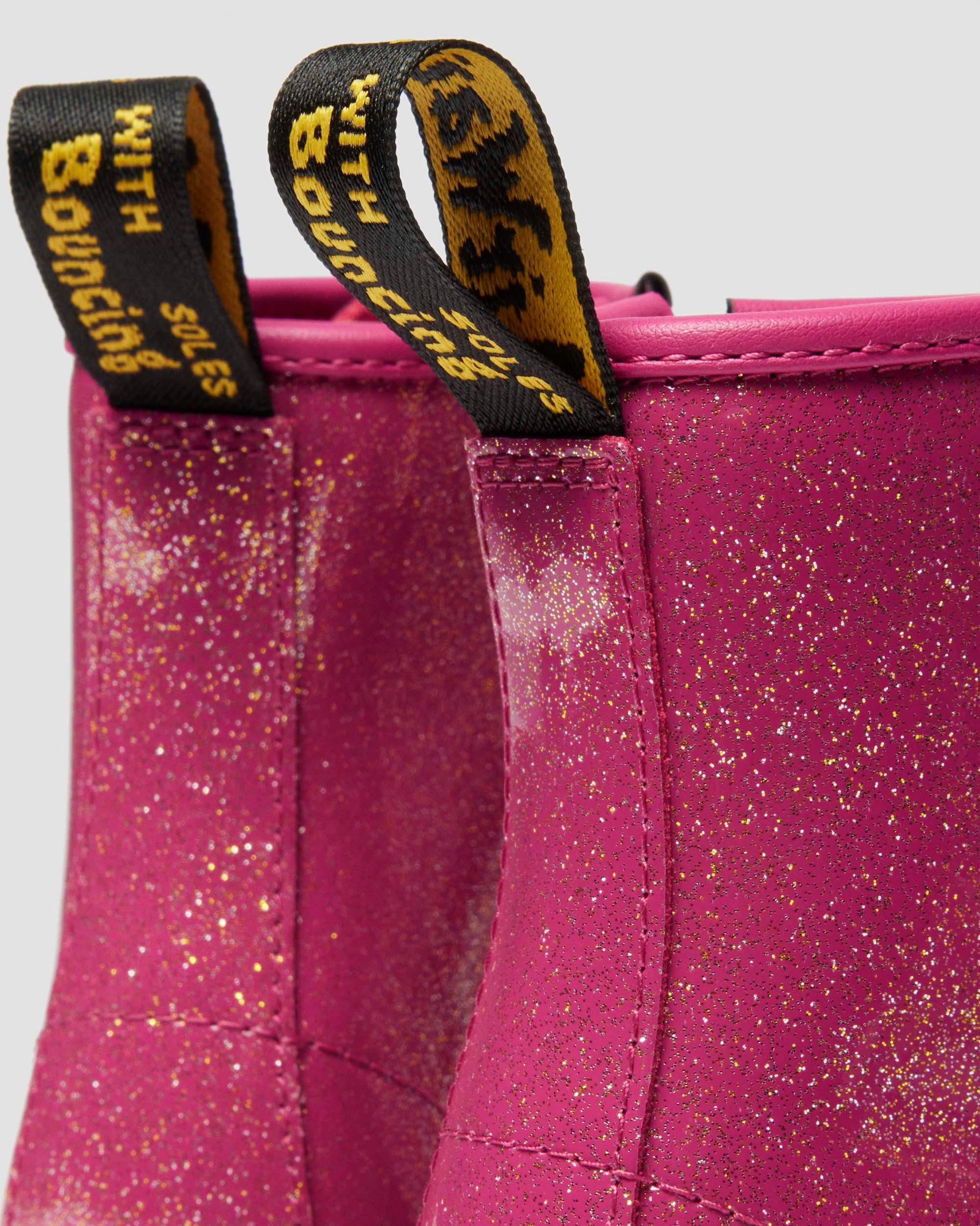 JUNIOR 1460 GLITTER PATENT LEATHER  BOOTS in Pink, Silver & Gold