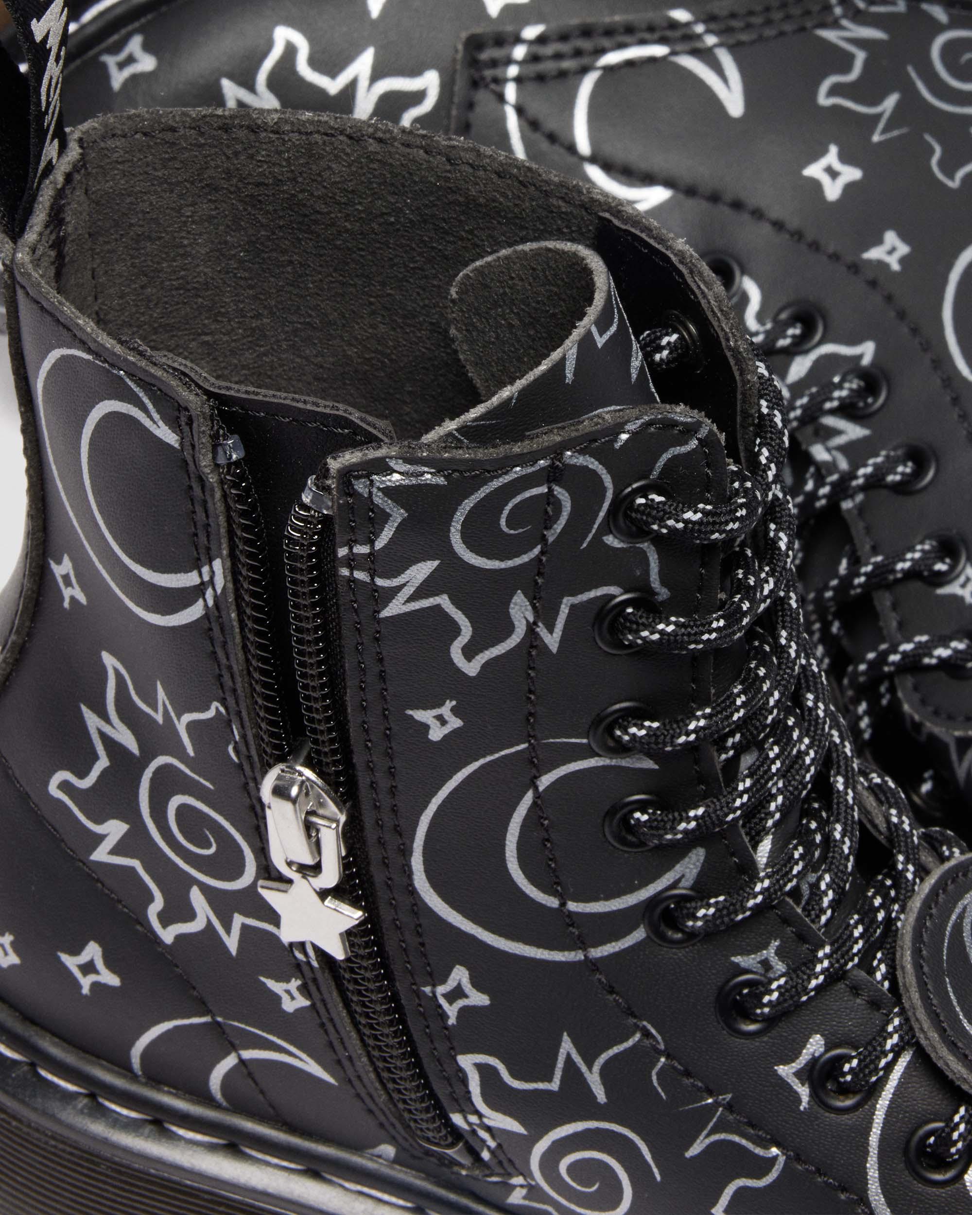 1460 Junior Reclaimed Leather Boots in BLACK+SILVER