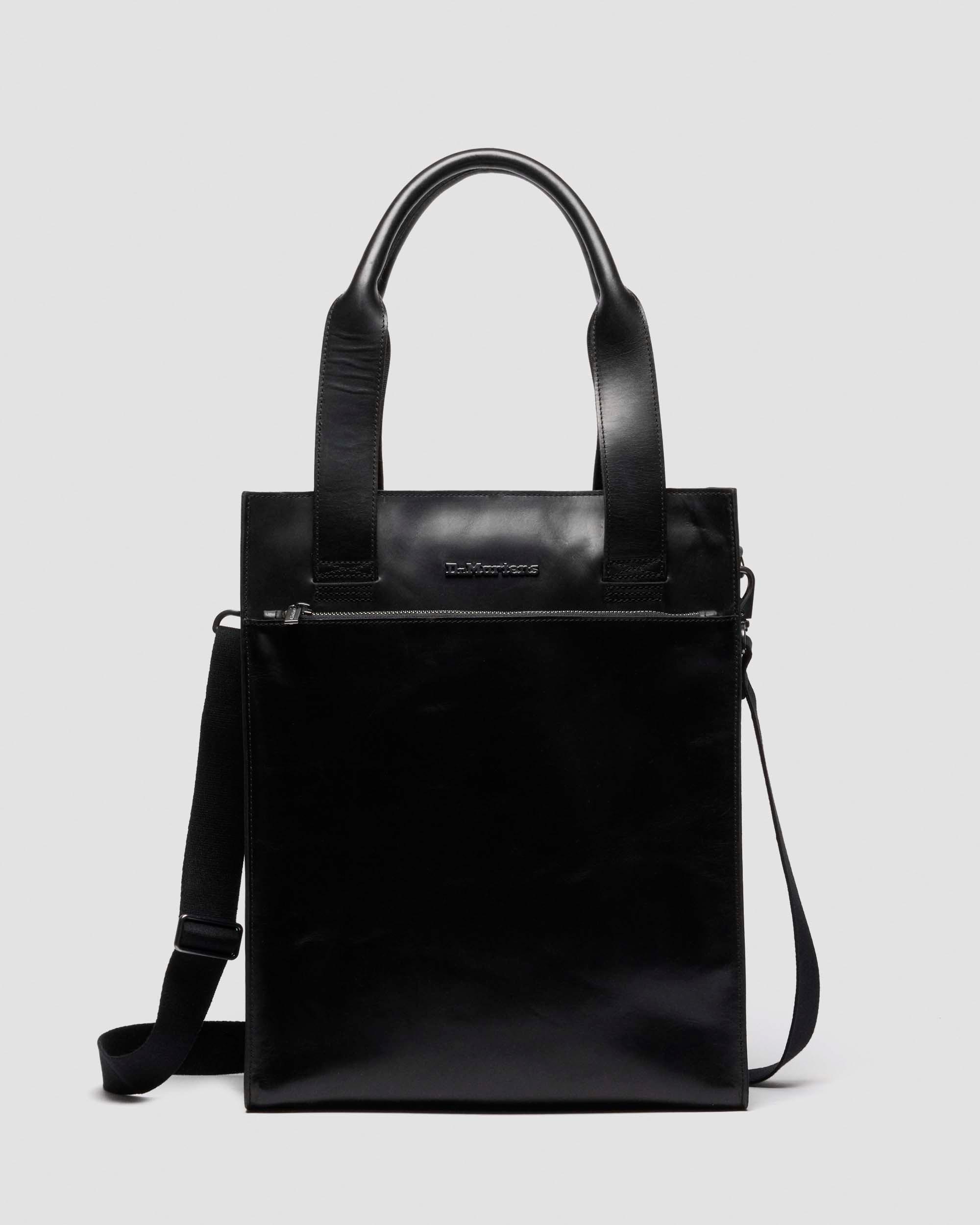 LEATHER TOTE BAG in Black
