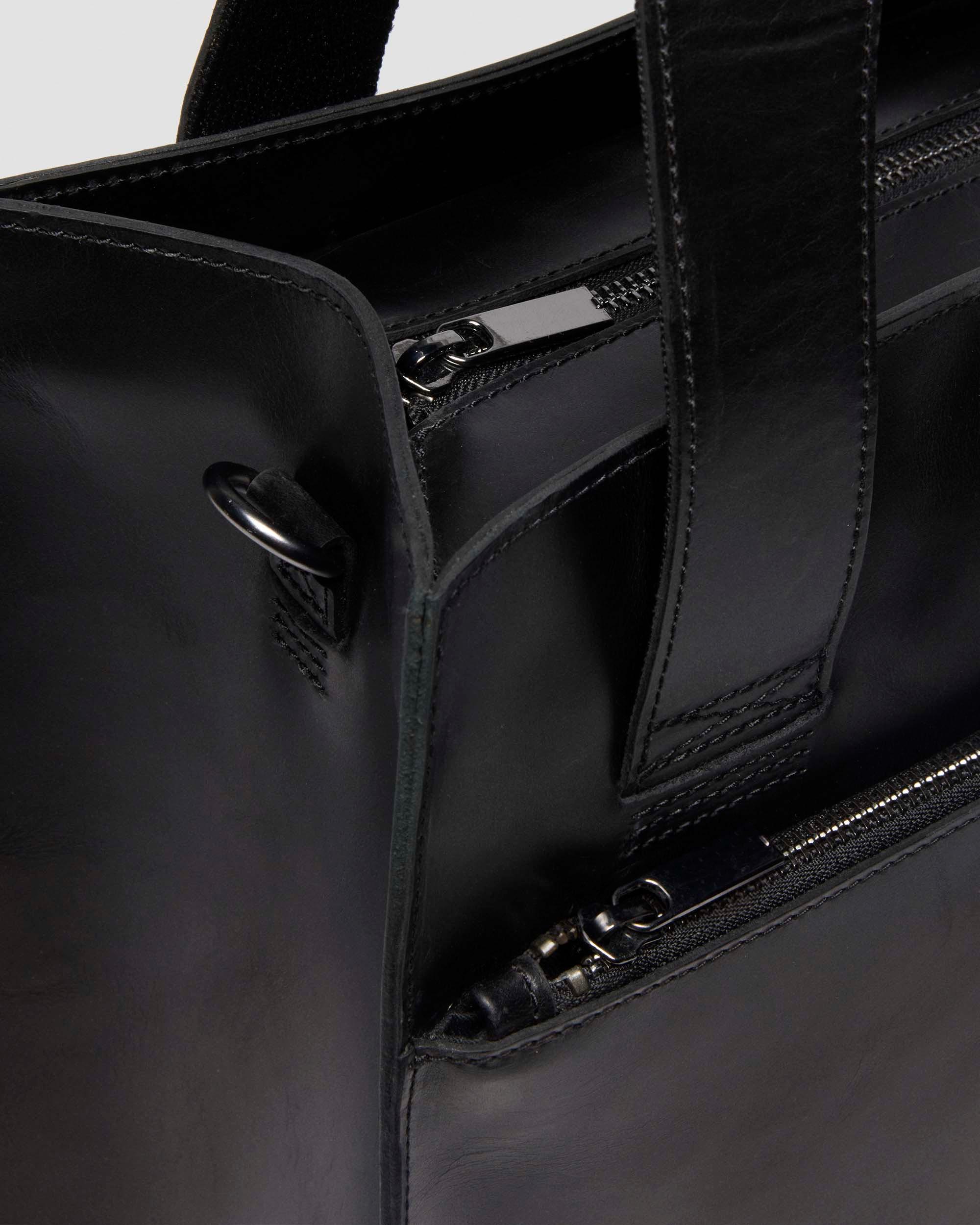LEATHER TOTE BAG in BLACK