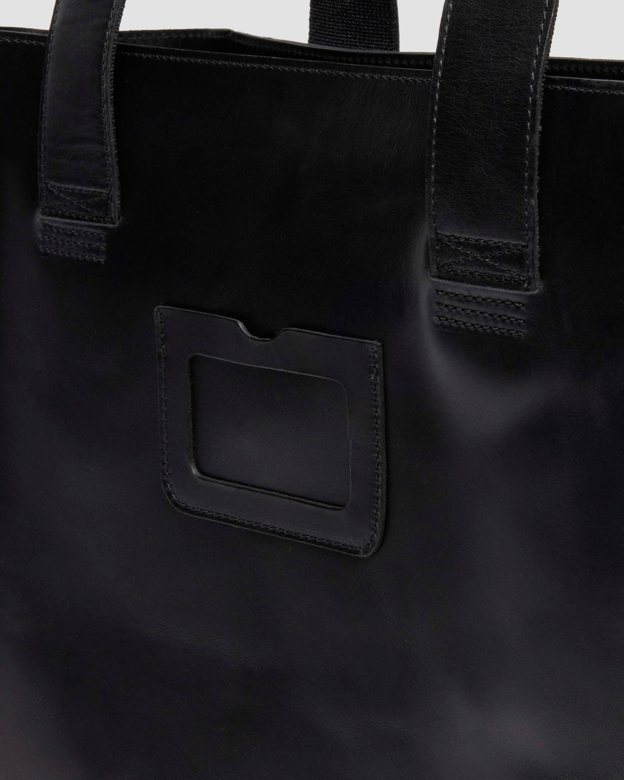 LEATHER TOTE BAG in BLACK