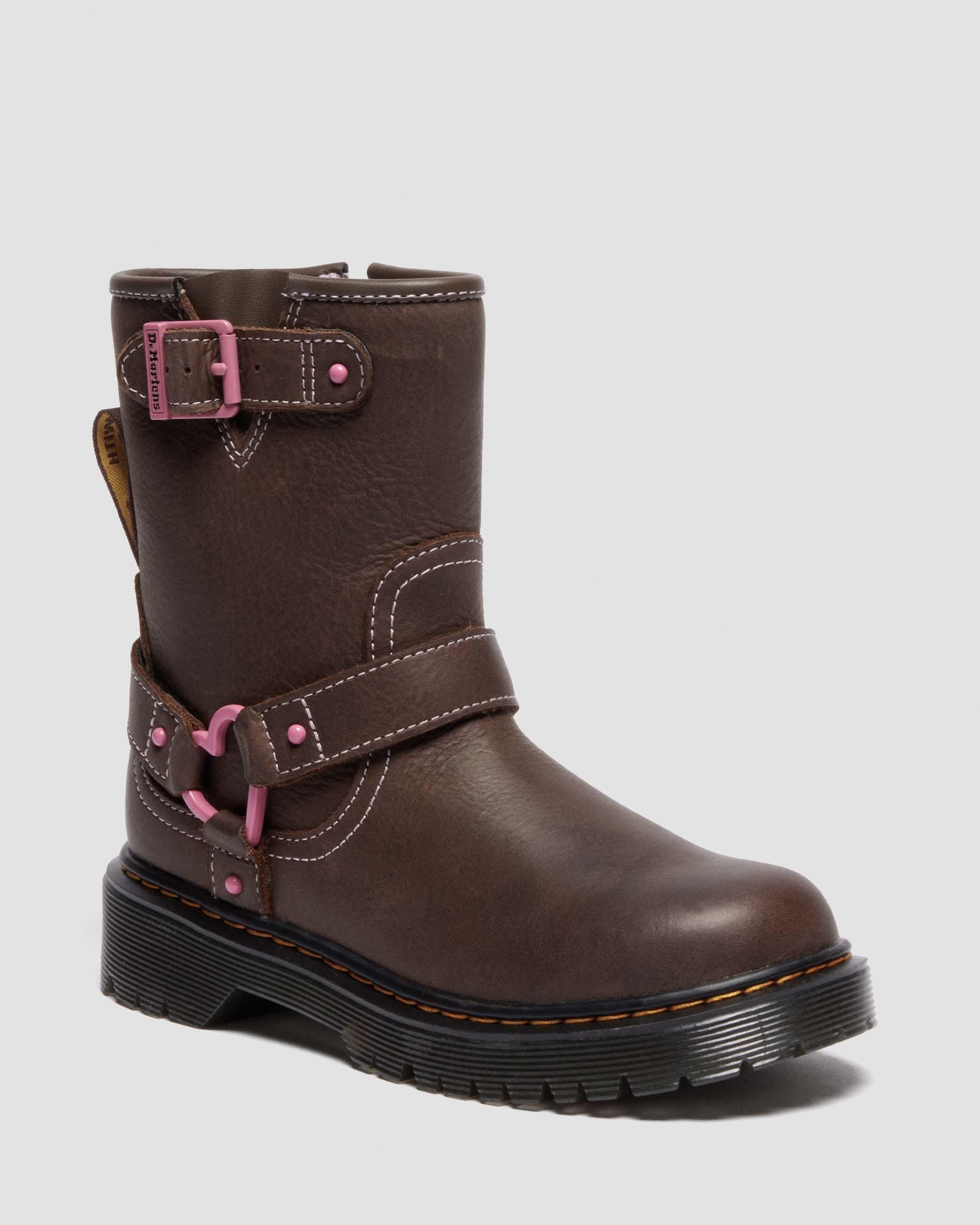 JUNIOR GENAYA LEATHER BIKER BOOTS
