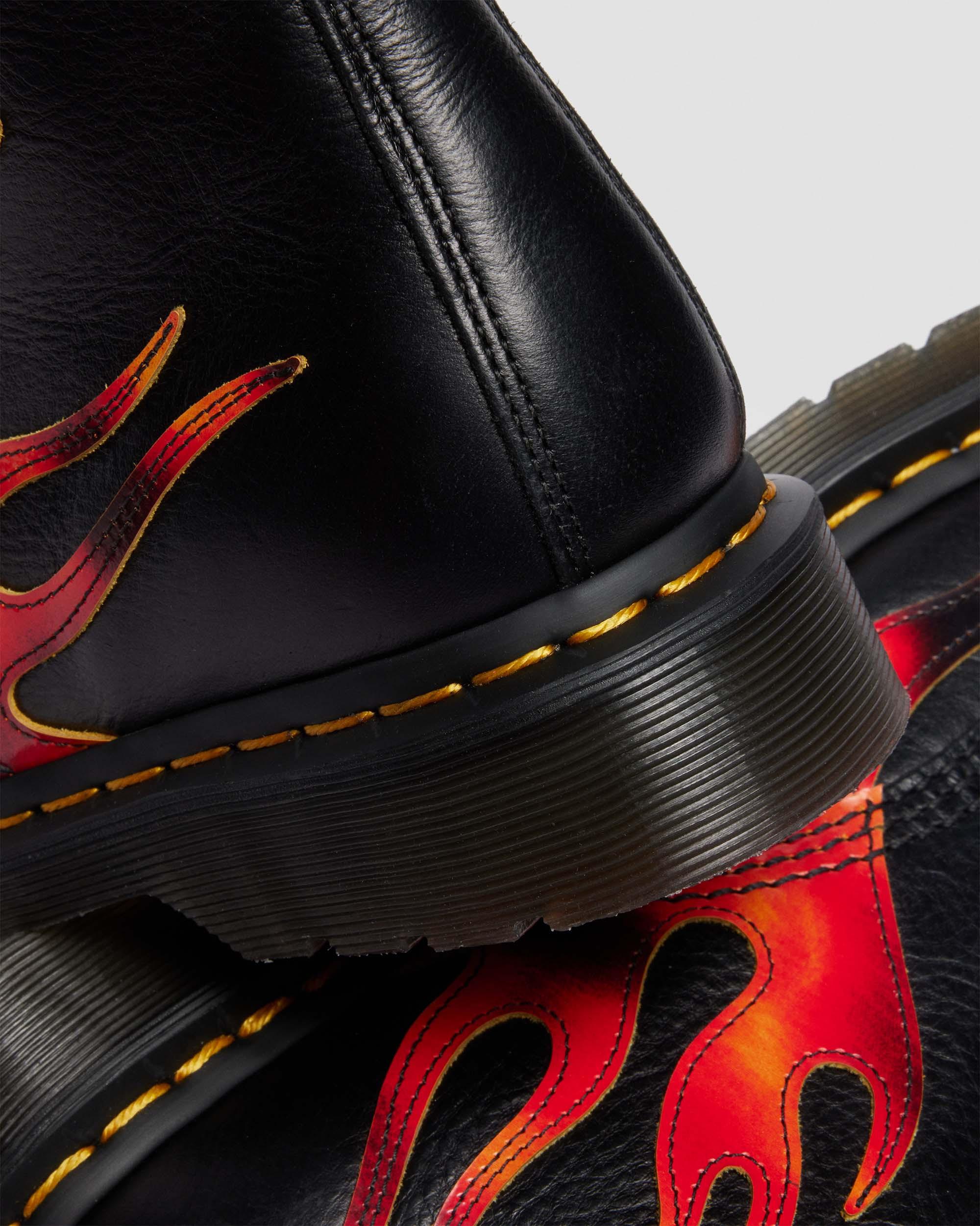 1460 PASCAL FLAME-STØVLER I ARCADIA RUB OFF-LÆDER in Sort, Rød & Gul