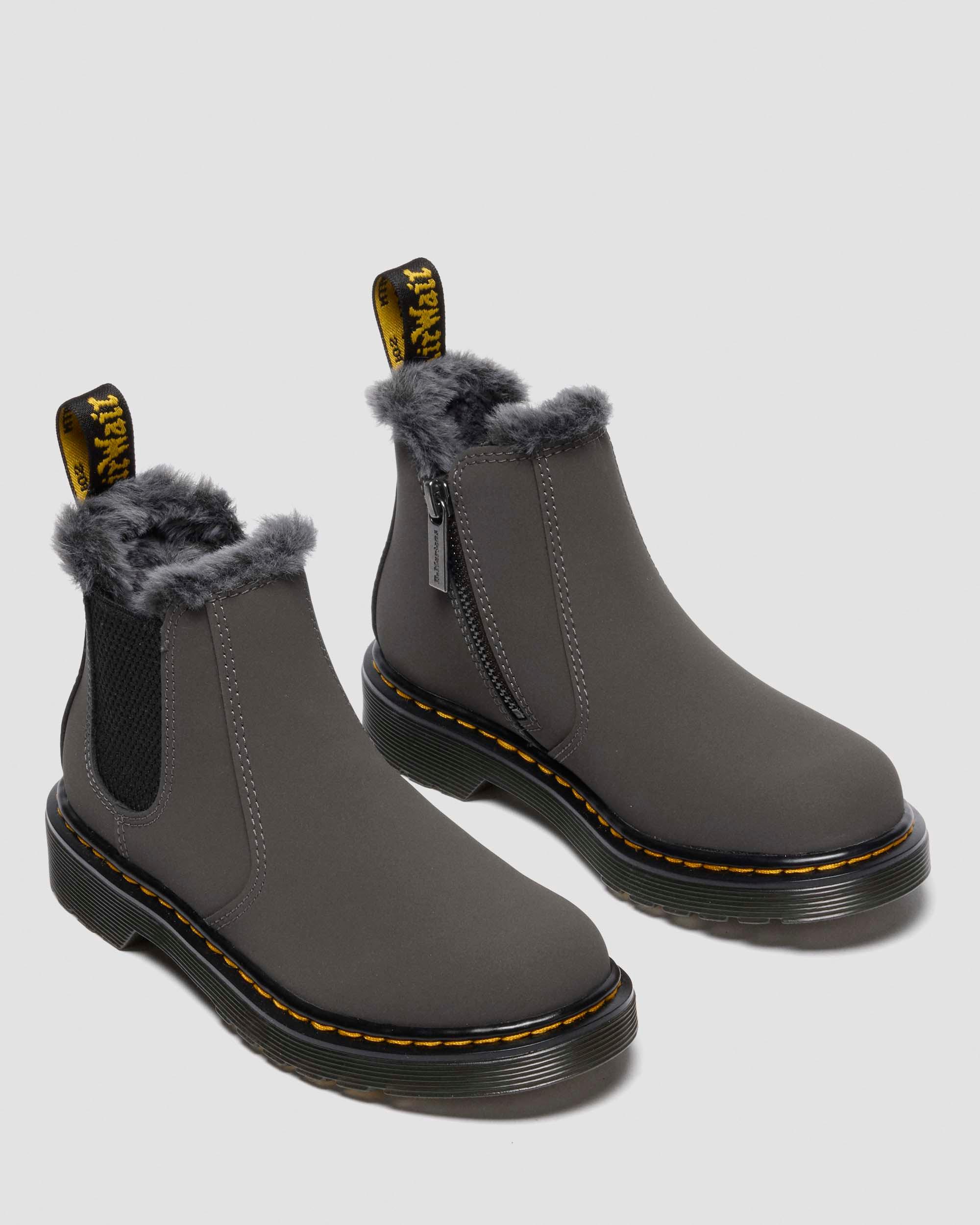 JUNIOR 2976 LEONORE FAUX FUR LINED CHELSEA BOOTS in Grey