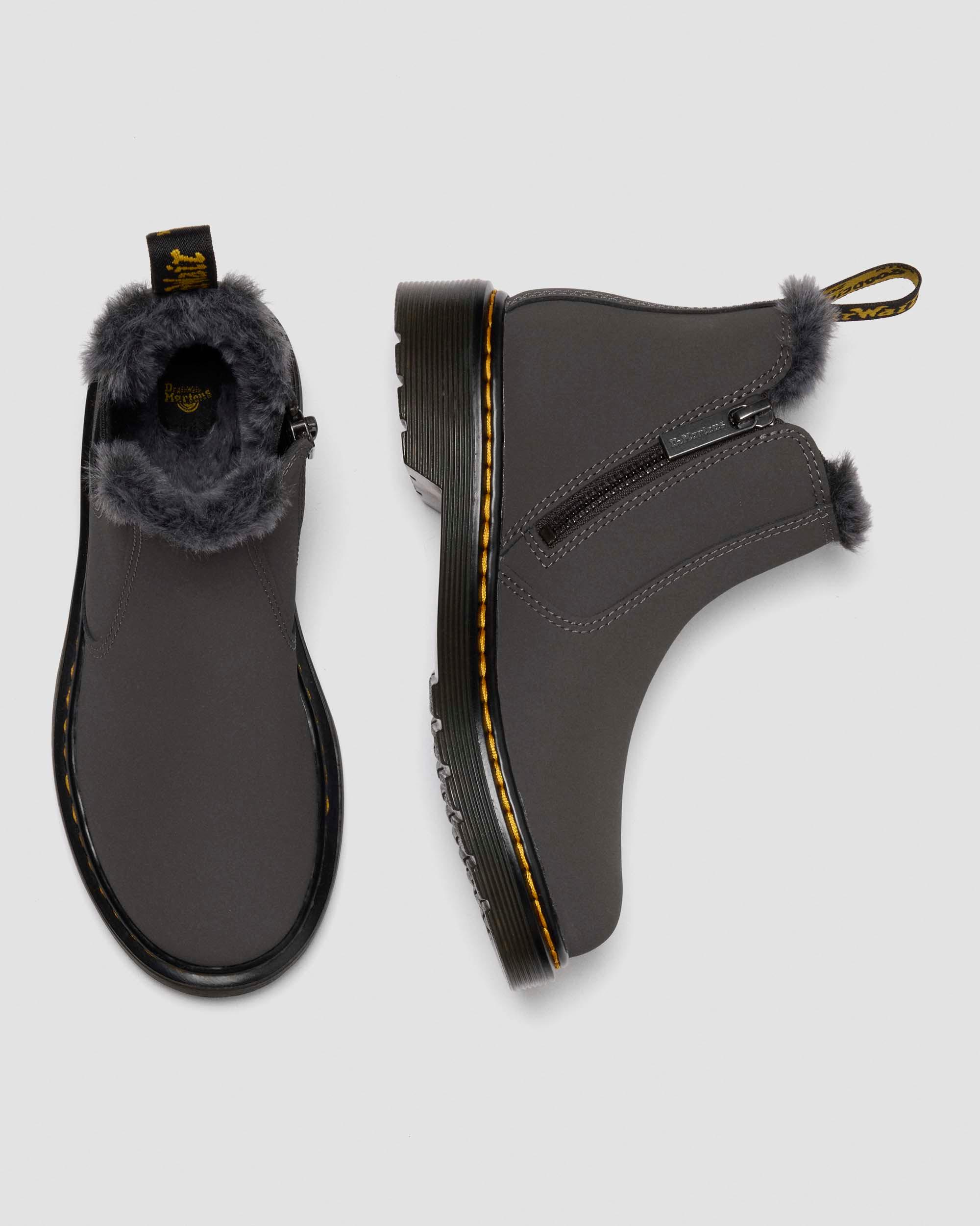 JUNIOR 2976 LEONORE FAUX FUR LINED CHELSEA BOOTS in Grey