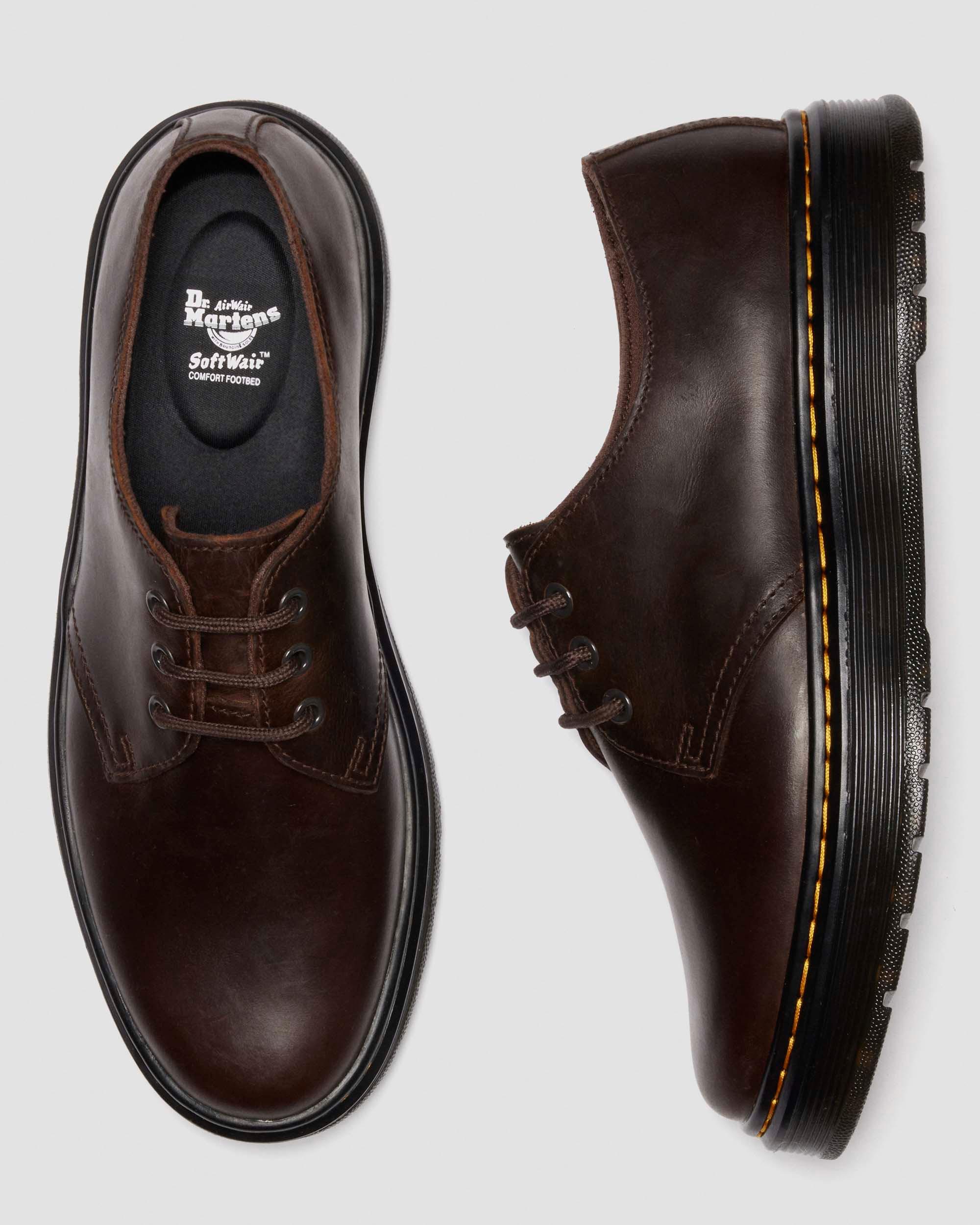 BROOKLINE LO CRAZY HORSE LEREN SCHOENEN in Donkerbruin