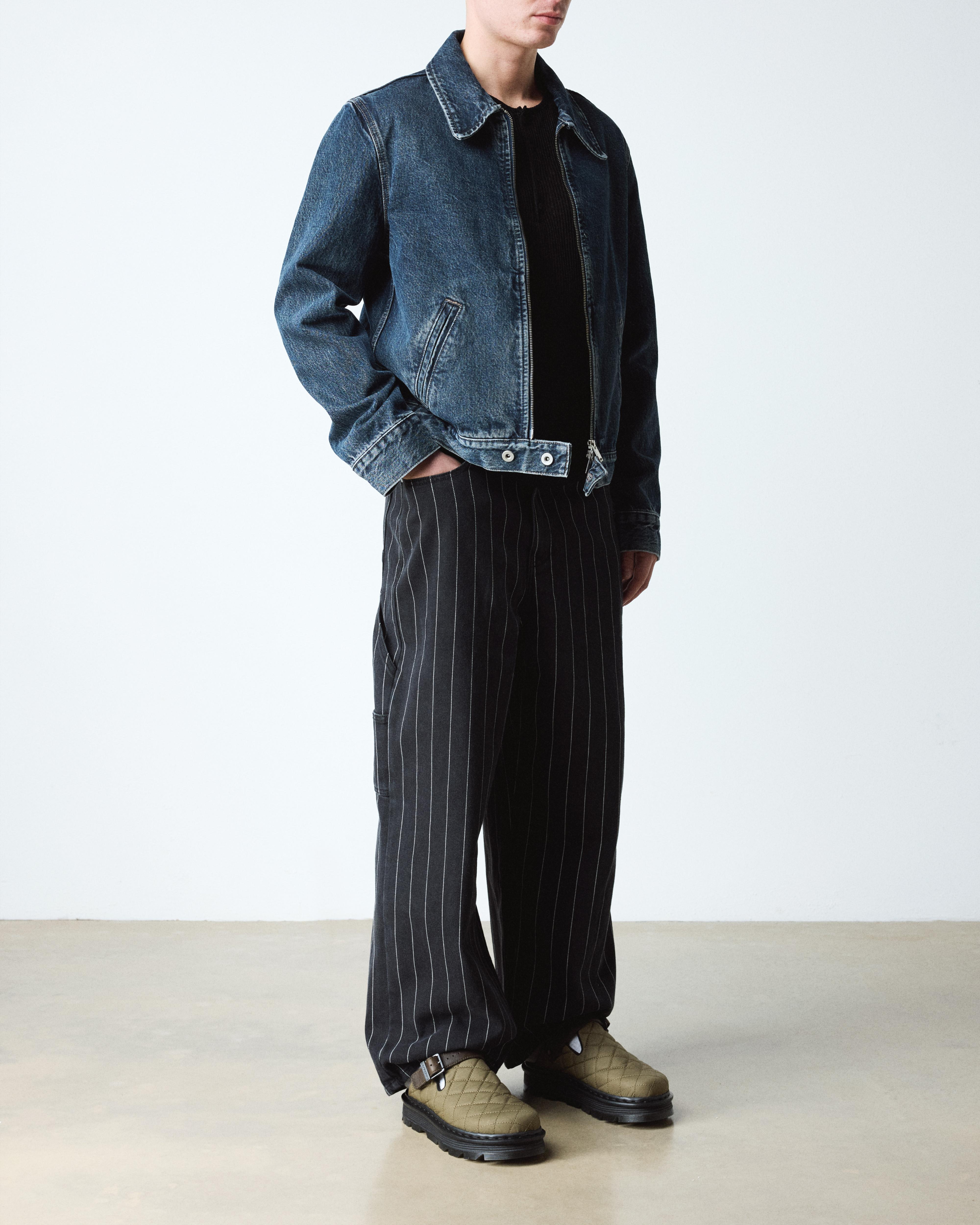 Zebzag Quilted Canvas Platform Mules in Dms Olive Green | Dr. Martens