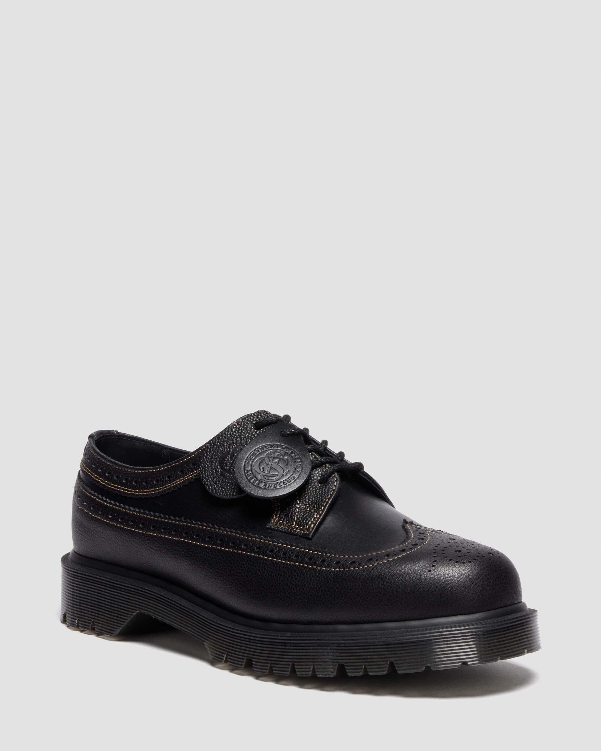 3989 Dual Leather Brogue Shoes in Black
