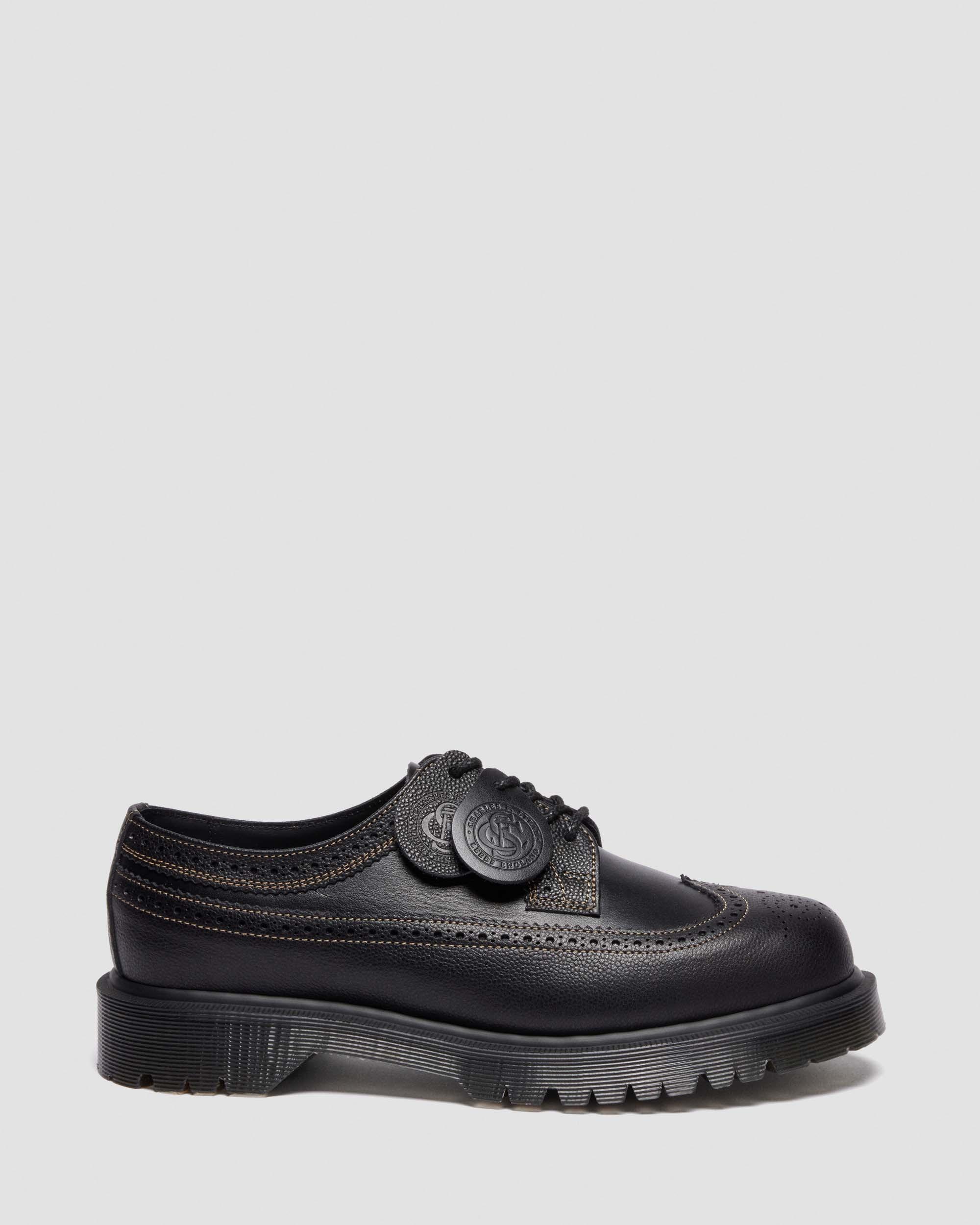 3989 Dual Leather Brogue Shoes in Black Martens