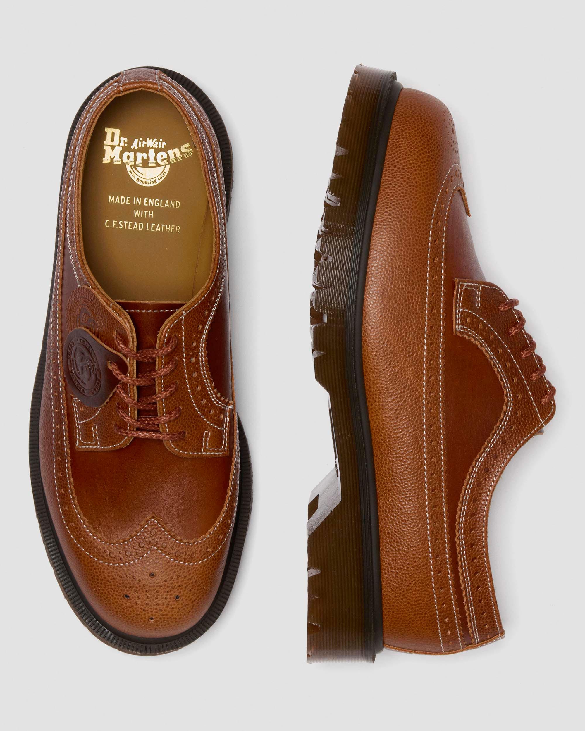 3989 Dual Leather Brogue Shoes in Tan | Dr. Martens