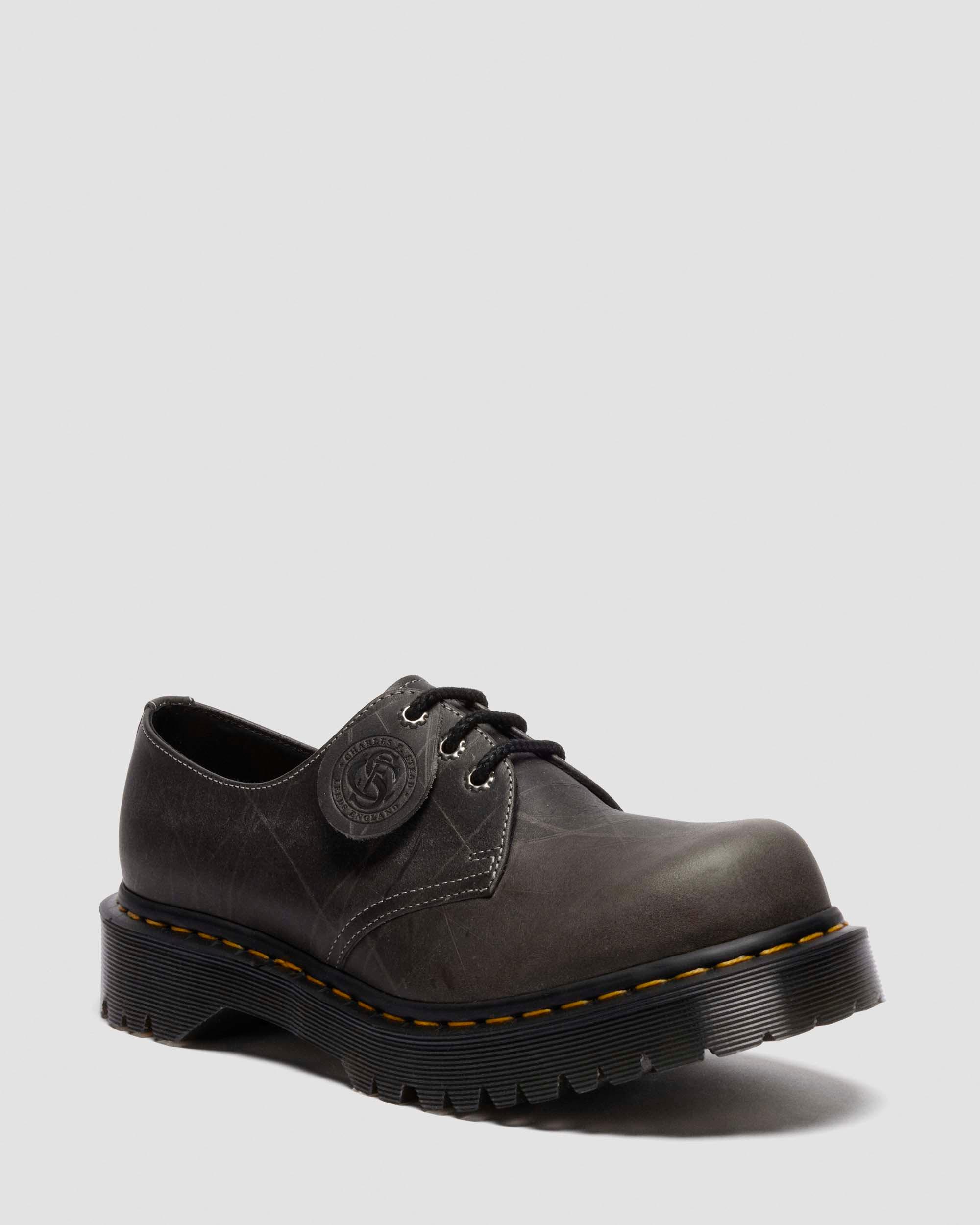 1461 Bex Made In England Natural Grain Bump Toe Shoes in GUNMETAL
