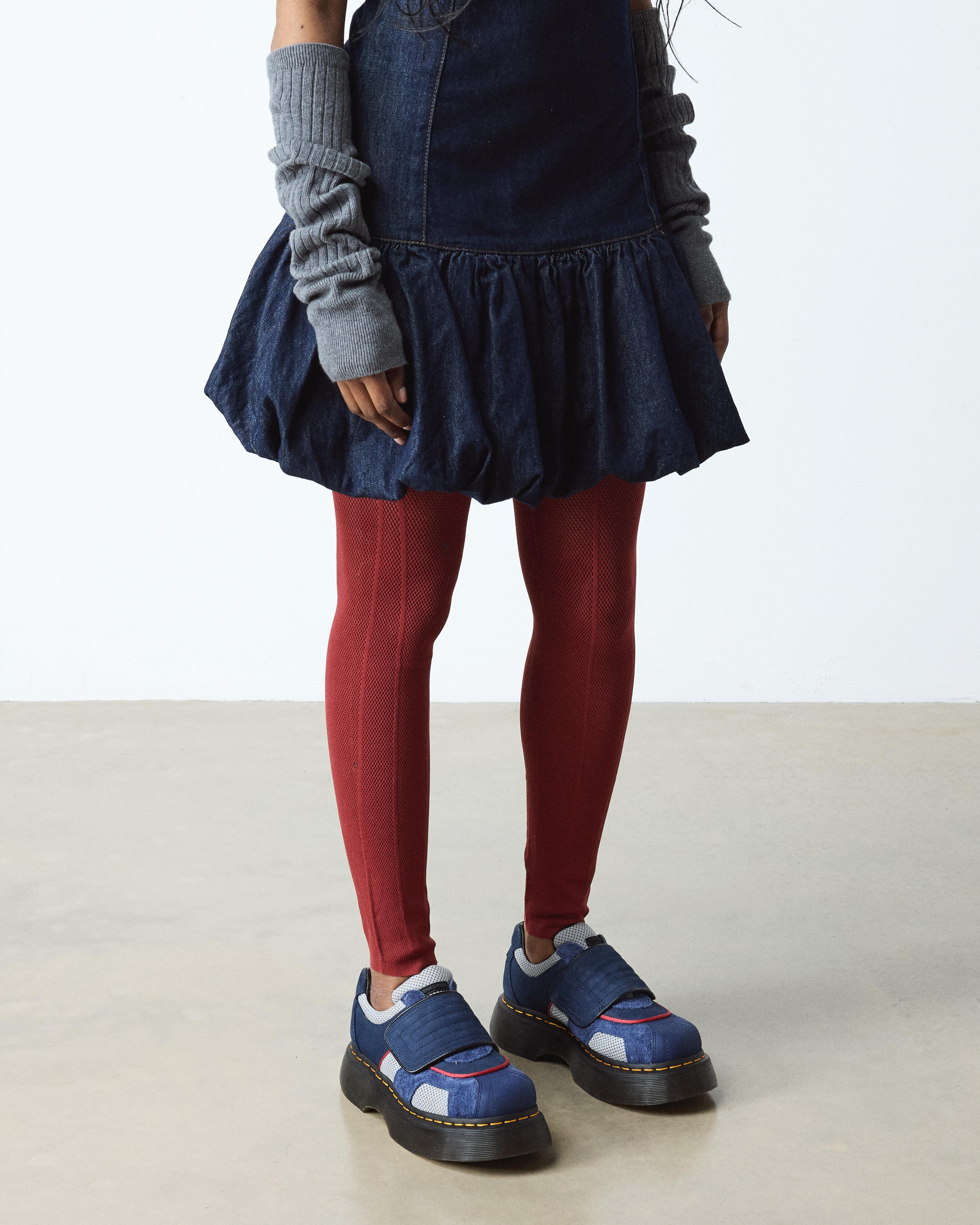 Buzz Strap Mixed Material Shoes in MIDNIGHT BLUE+MID GREY