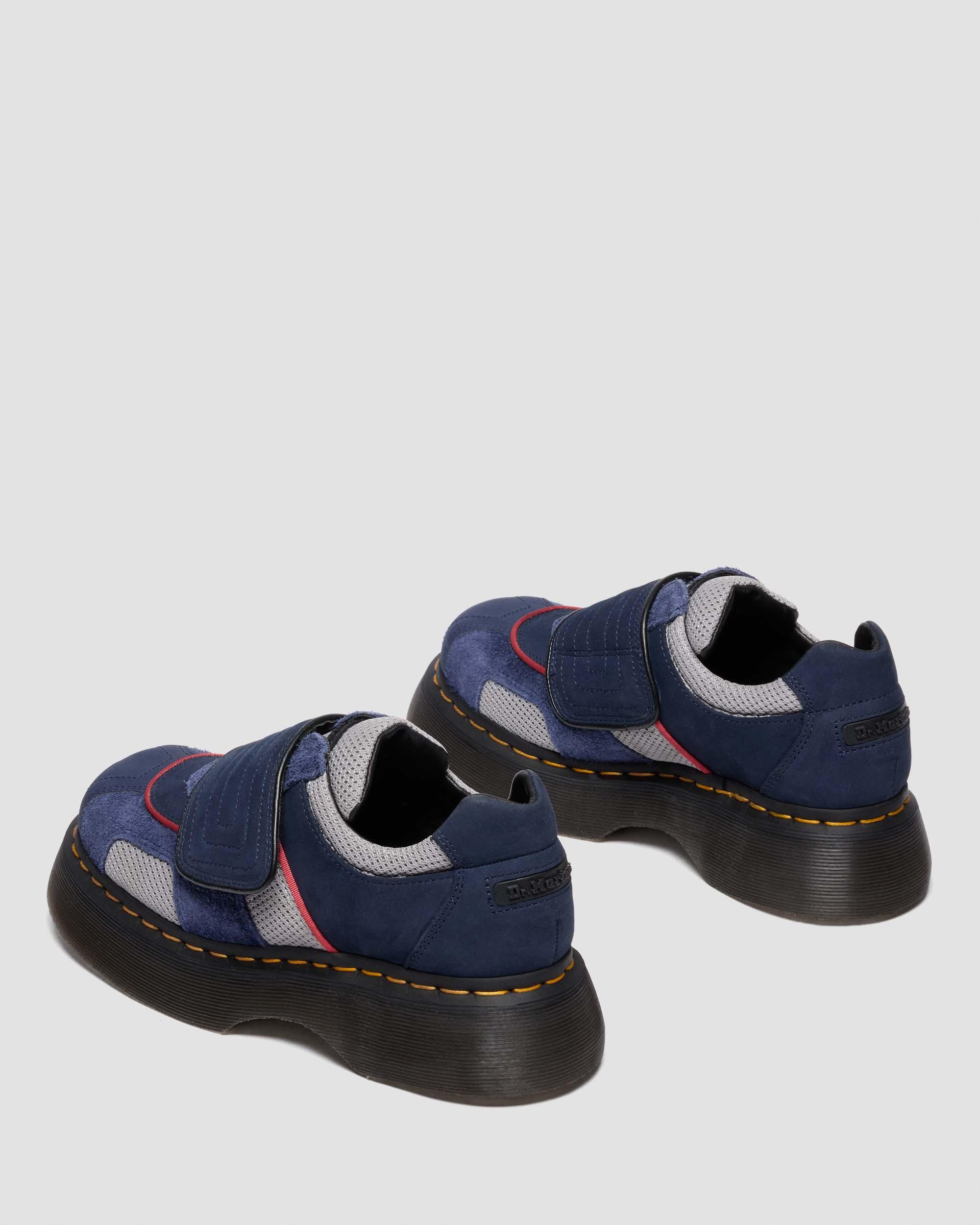 Buzz Strap Mixed Material Shoes in MIDNIGHT BLUE+MID GREY