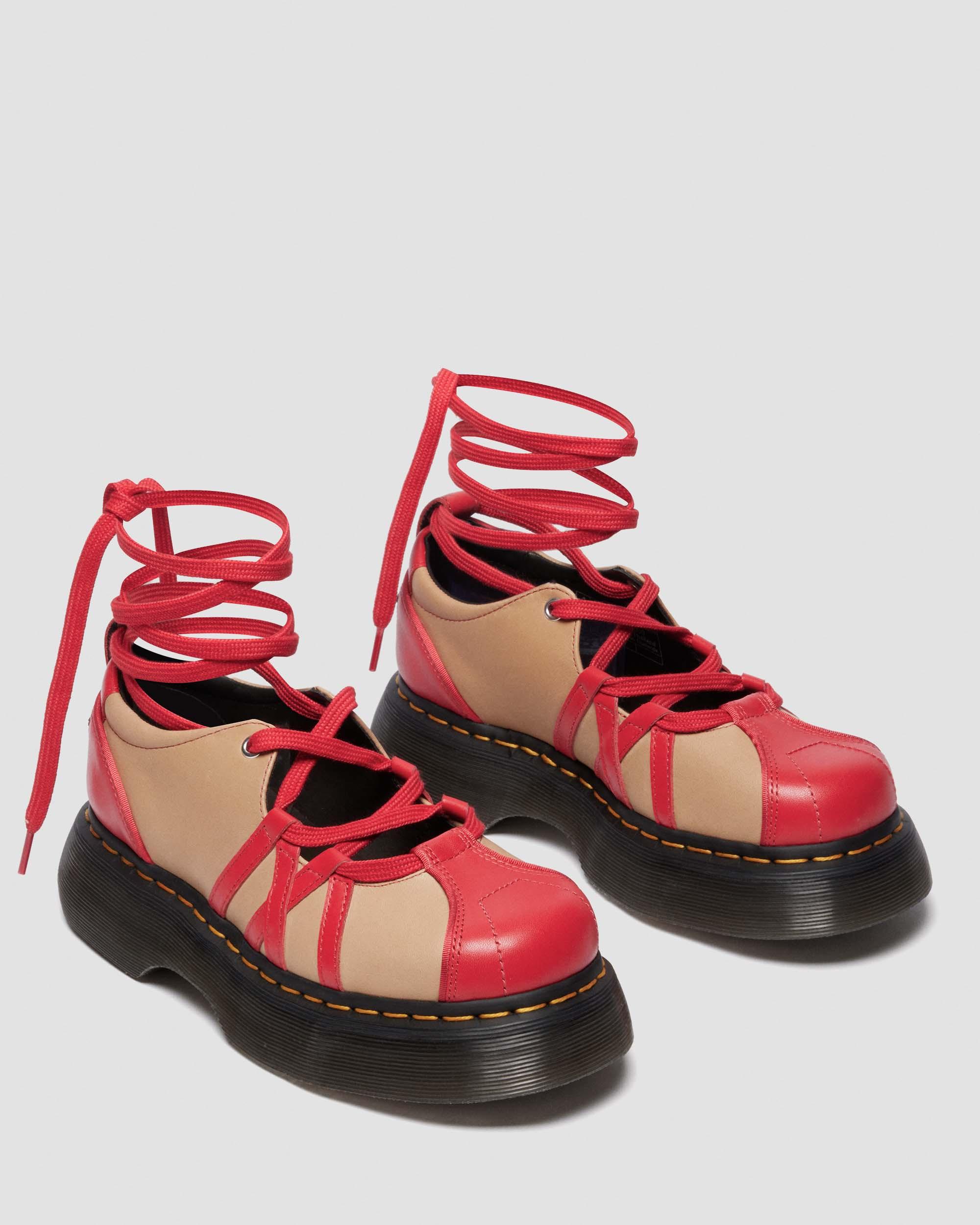 BUZZ BALLERINA LEATHER SHOES in Red