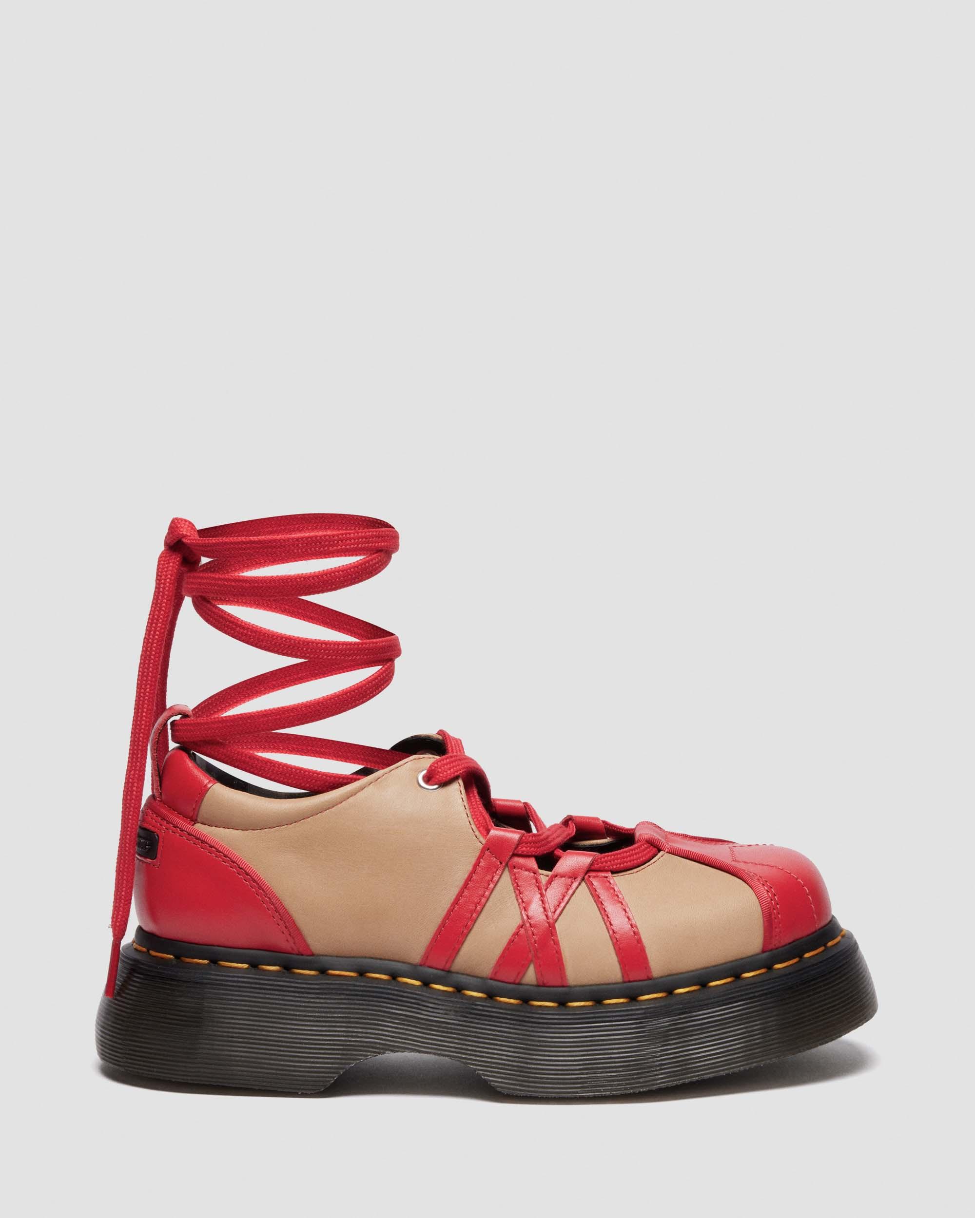 BUZZ BALLERINA LEATHER SHOES in Red