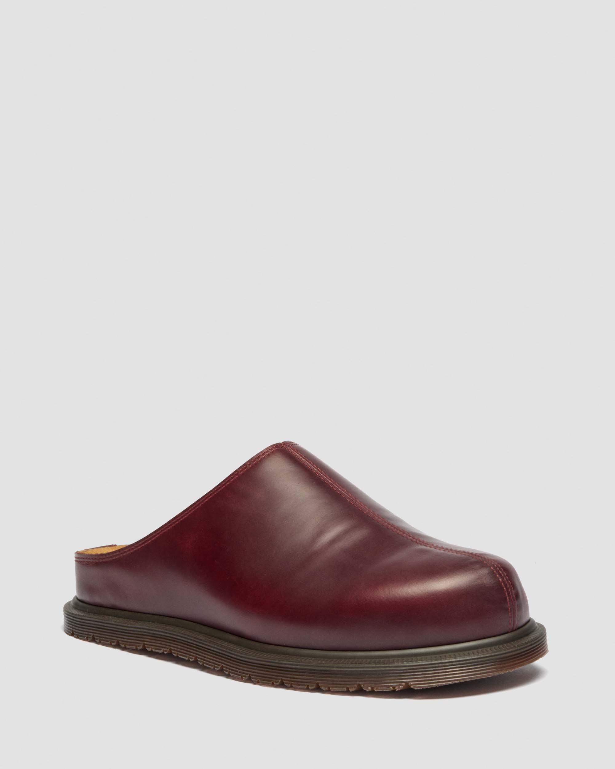 San Orleans Leather Mules in CHERRY RED