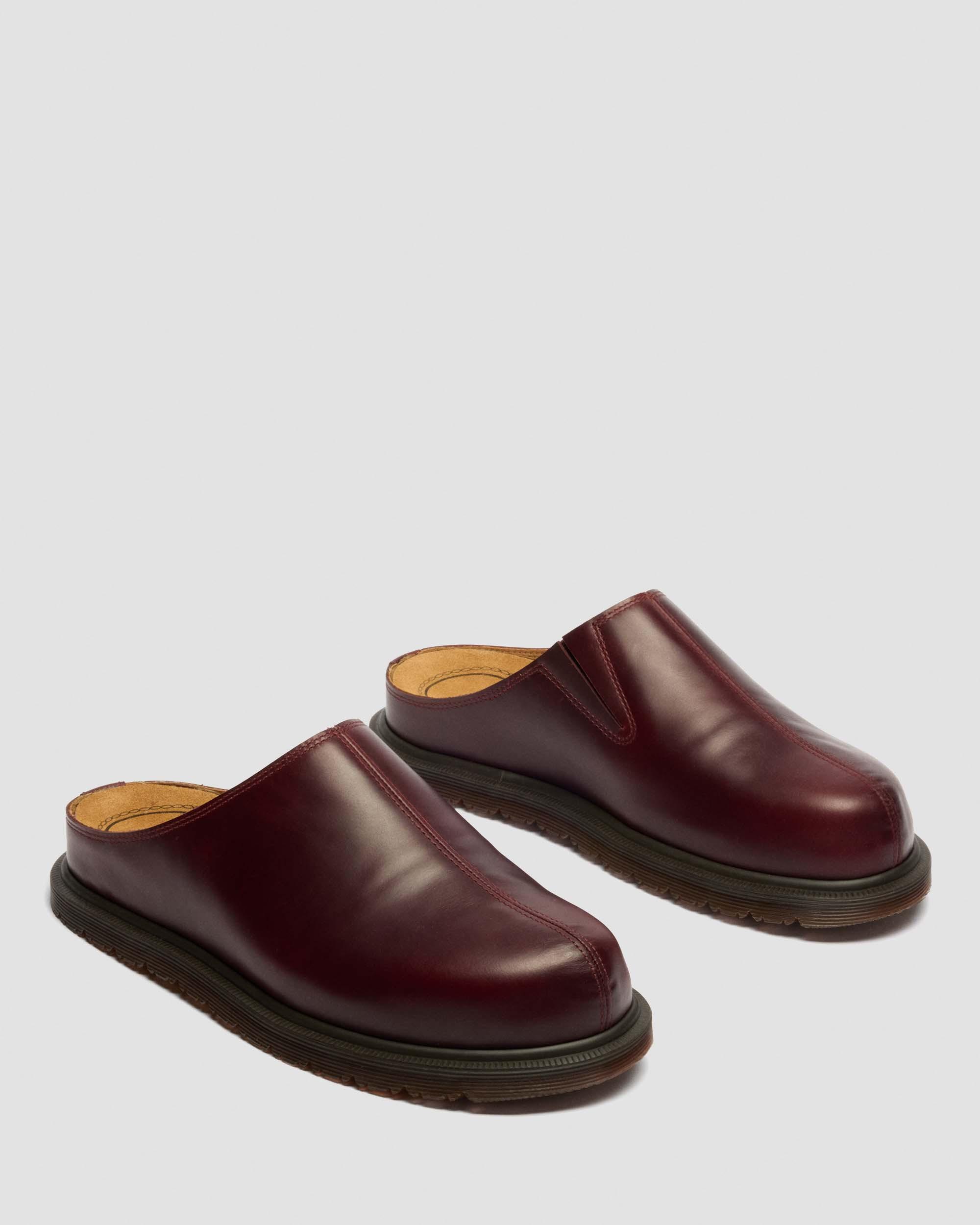 SAN LEATHER MULES in Cherry Red