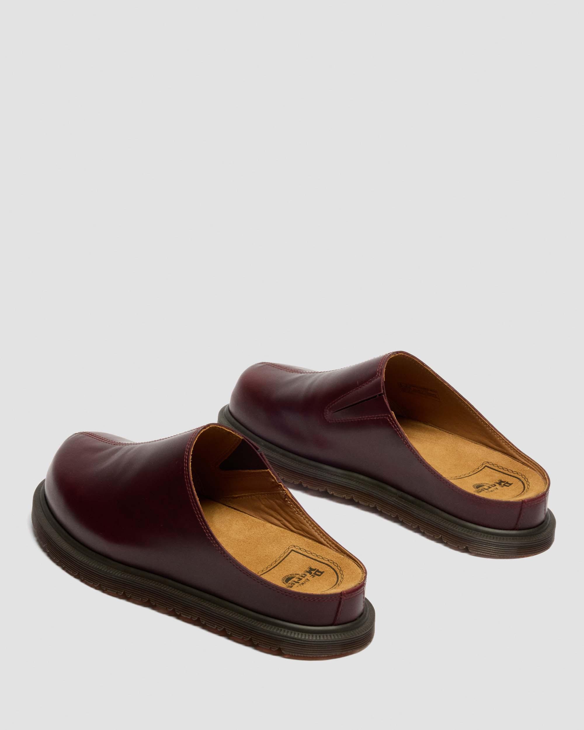 SAN LEATHER MULES in Cherry Red